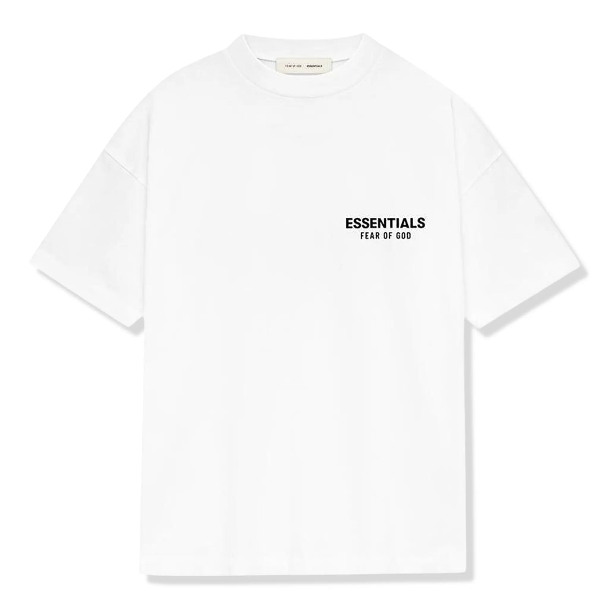 Front View of Fear Of God Essentials Classic Bright White T Shirt (SS25) 125AS254192F
