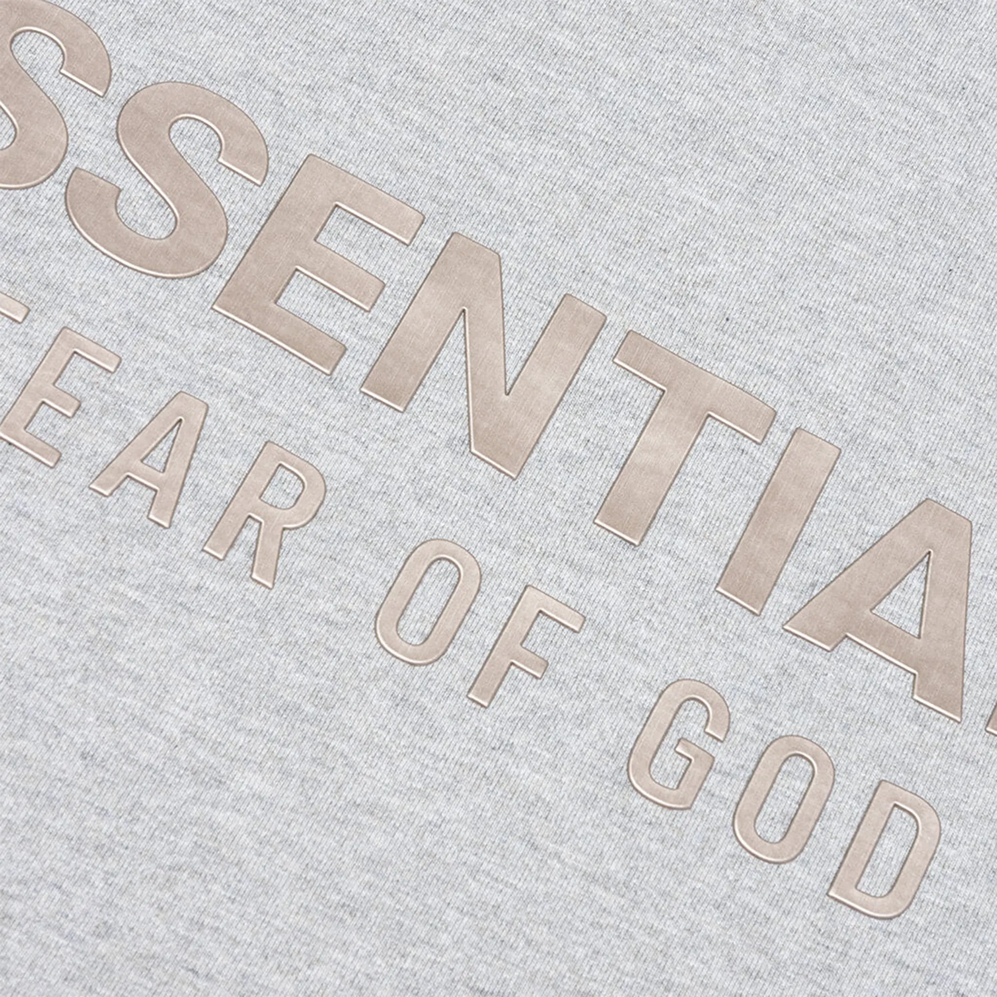 Detailed View of Fear Of God Essentials Classic Concrete Heather T-Shirt (FW25) 125SP254195F
