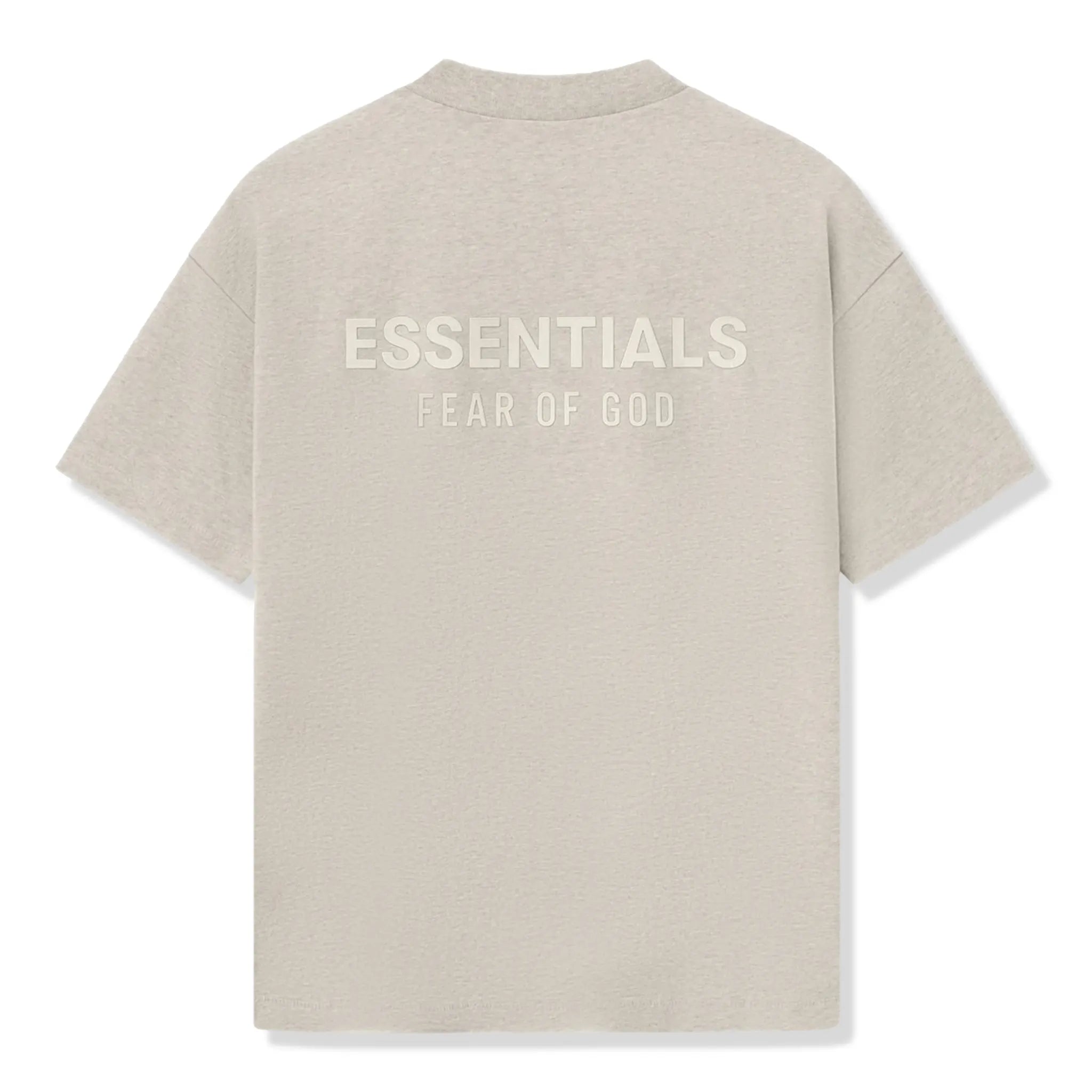 Back View of Fear Of God Essentials Classic Heather Stone T-Shirt (FW25) 125SP254192F