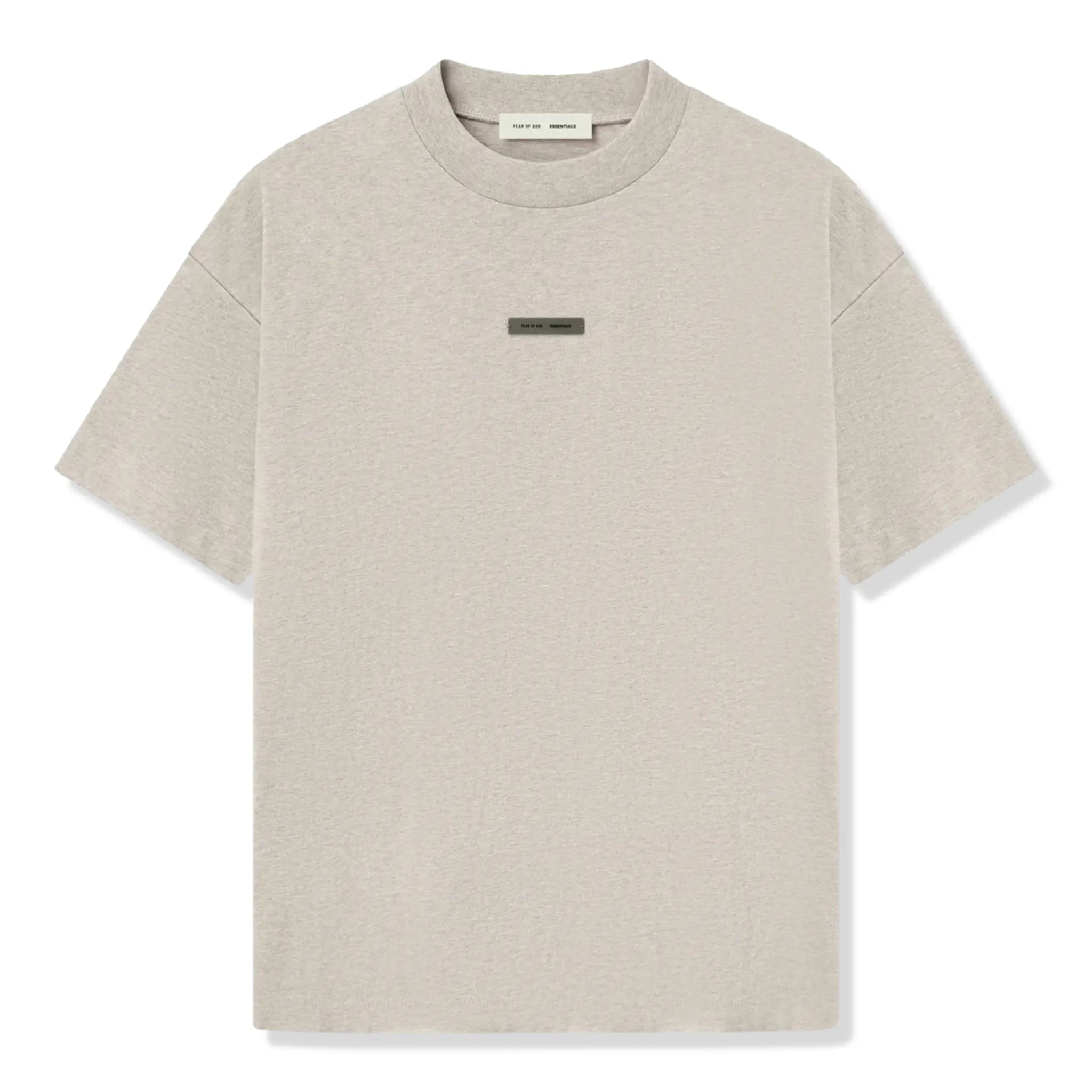 Front View of Fear Of God Essentials Classic Heather Stone T-Shirt (FW25) 125SP254192F