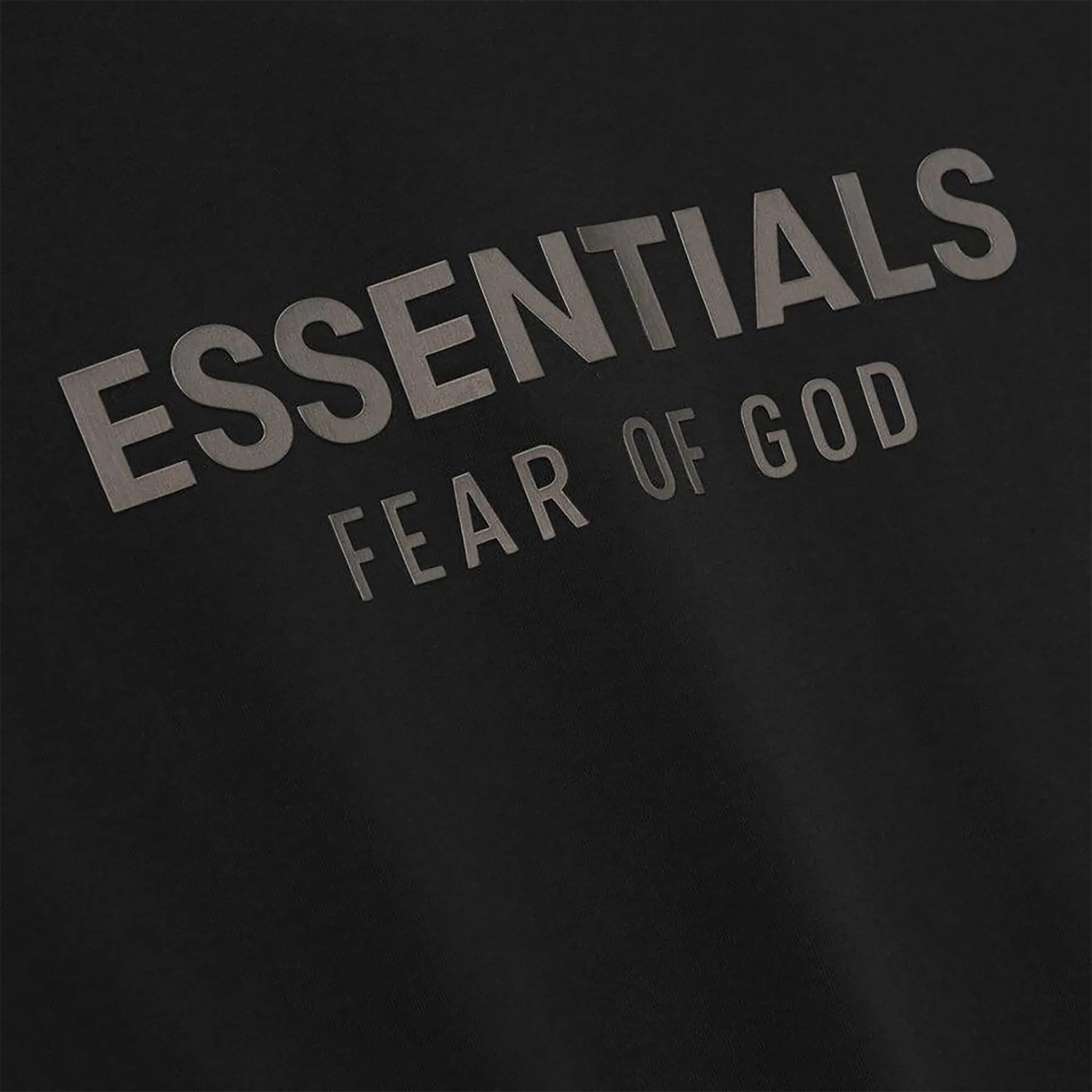 Detailed View of Fear Of God Essentials Classic Jet Black T-Shirt (FW25)