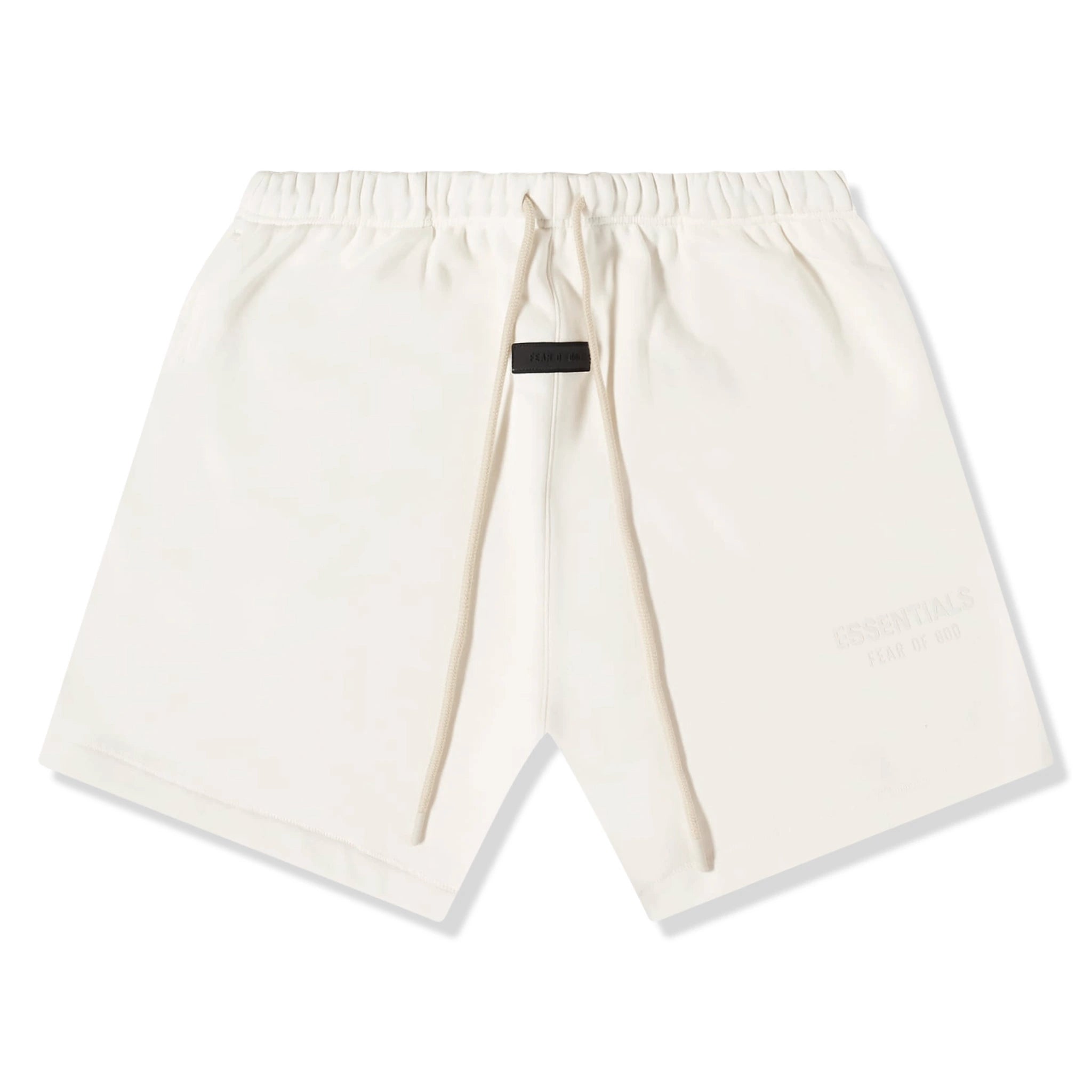 Front view of Fear Of God Essentials Cloud Dancer Shorts (FW23) 160BT232001F