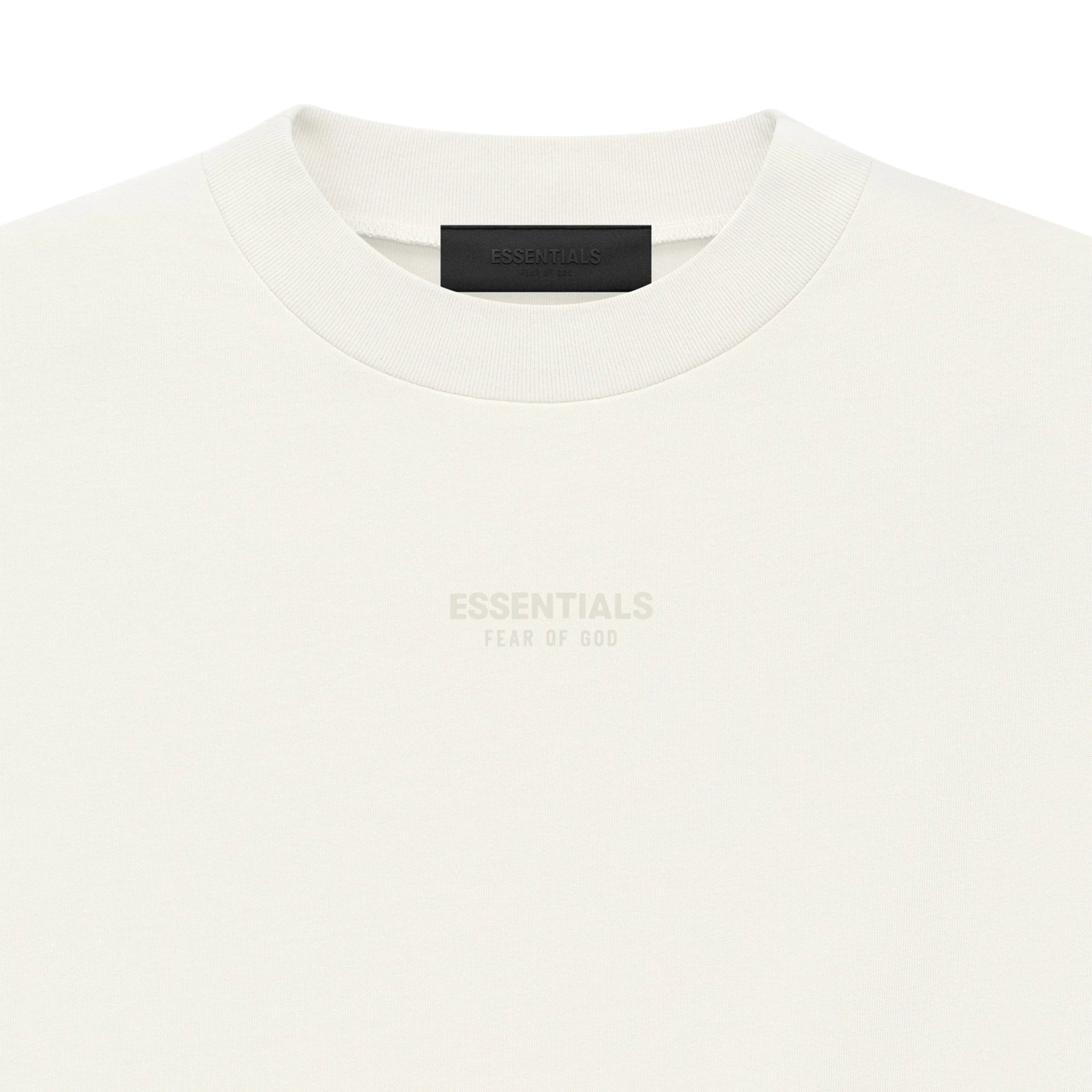 Detail view of Fear Of God Essentials Cloud Dancer T Shirt (FW23)