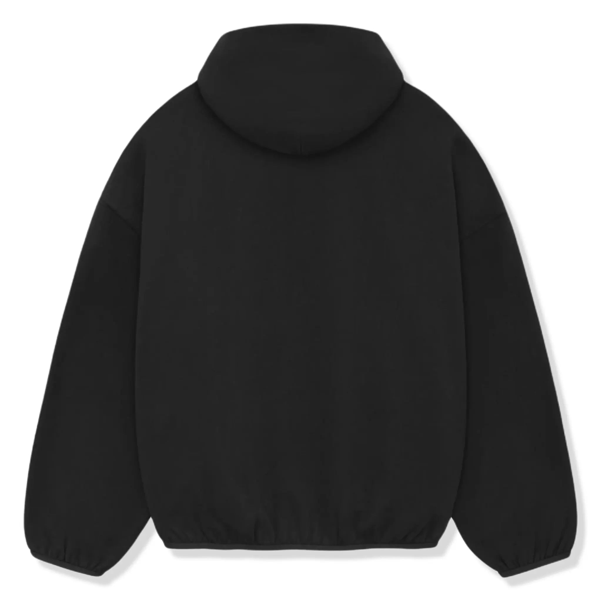 Back View of Fear Of God Essentials Core Collection Black Hoodie (SS24) 192SU242052F