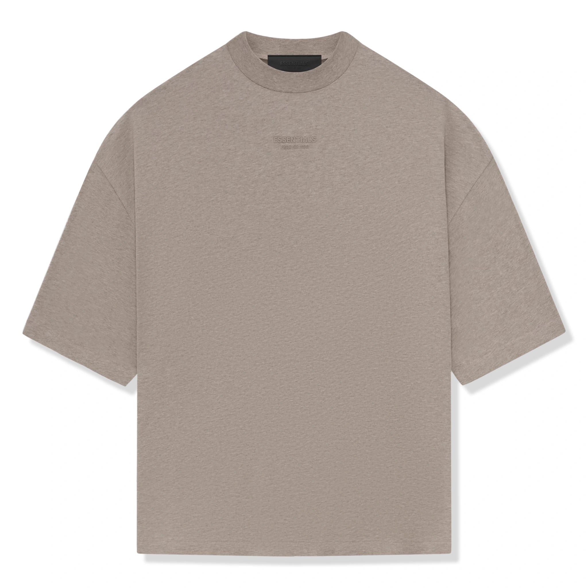 Front view of Fear Of God Essentials Core Heather T Shirt lange (FW23)