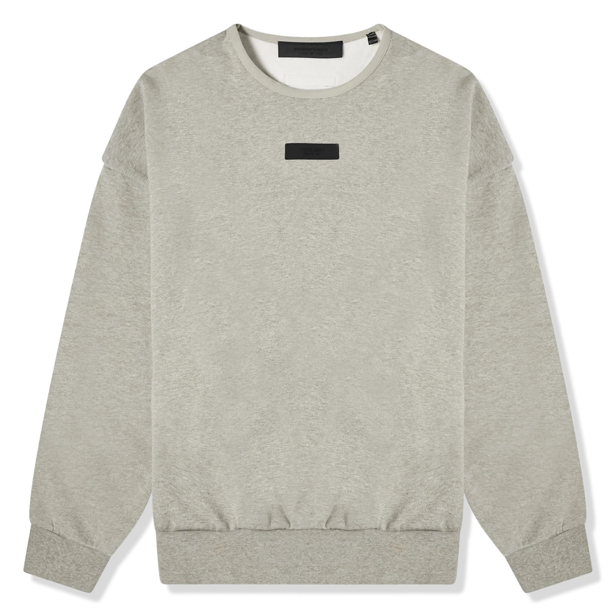 Front view of Fear Of God Essentials Dark Heather Oatmeal Crewneck (FW23) 192SP244683F