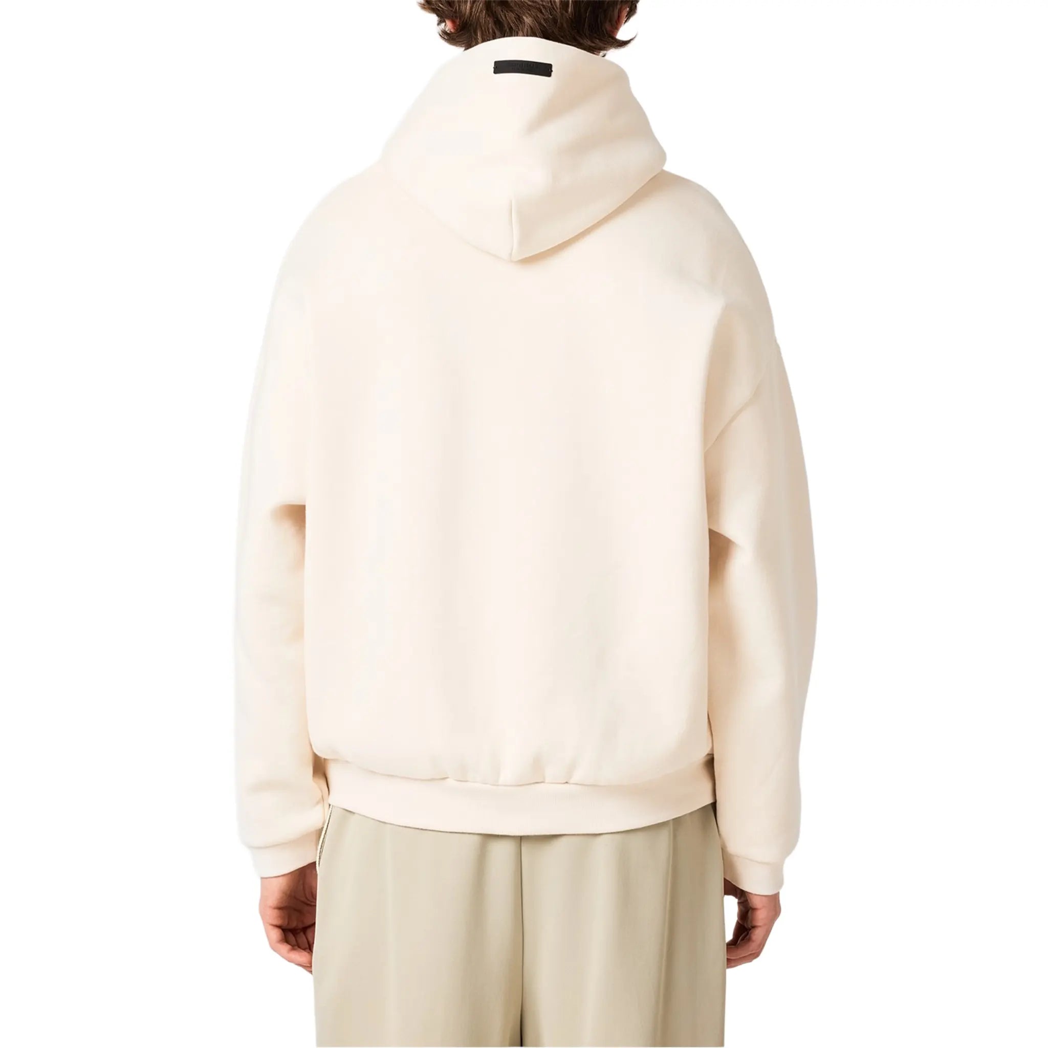 Back View of Fear Of God Essentials Fleece Shell White Hoodie (FW24) 192BT246252F