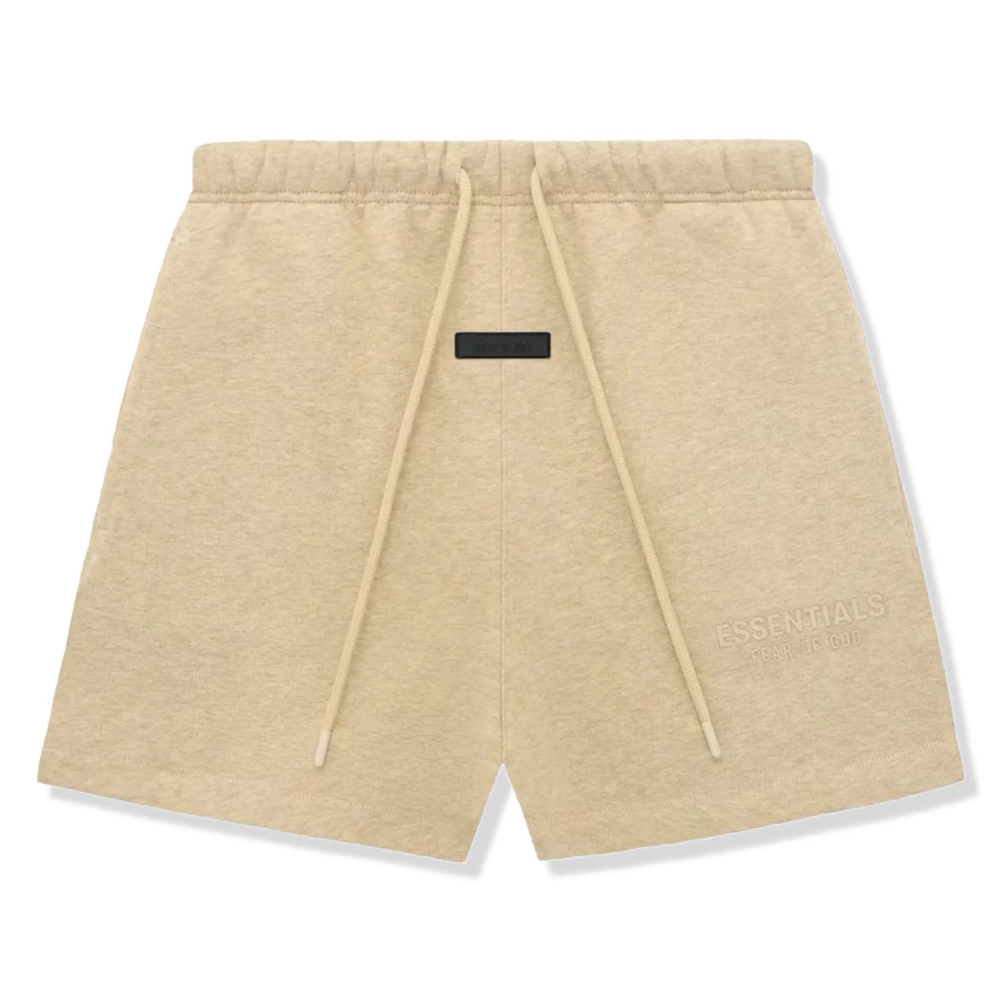 Front view of Fear Of God Essentials Gold Heather Shorts (FW23) 160bt232003f