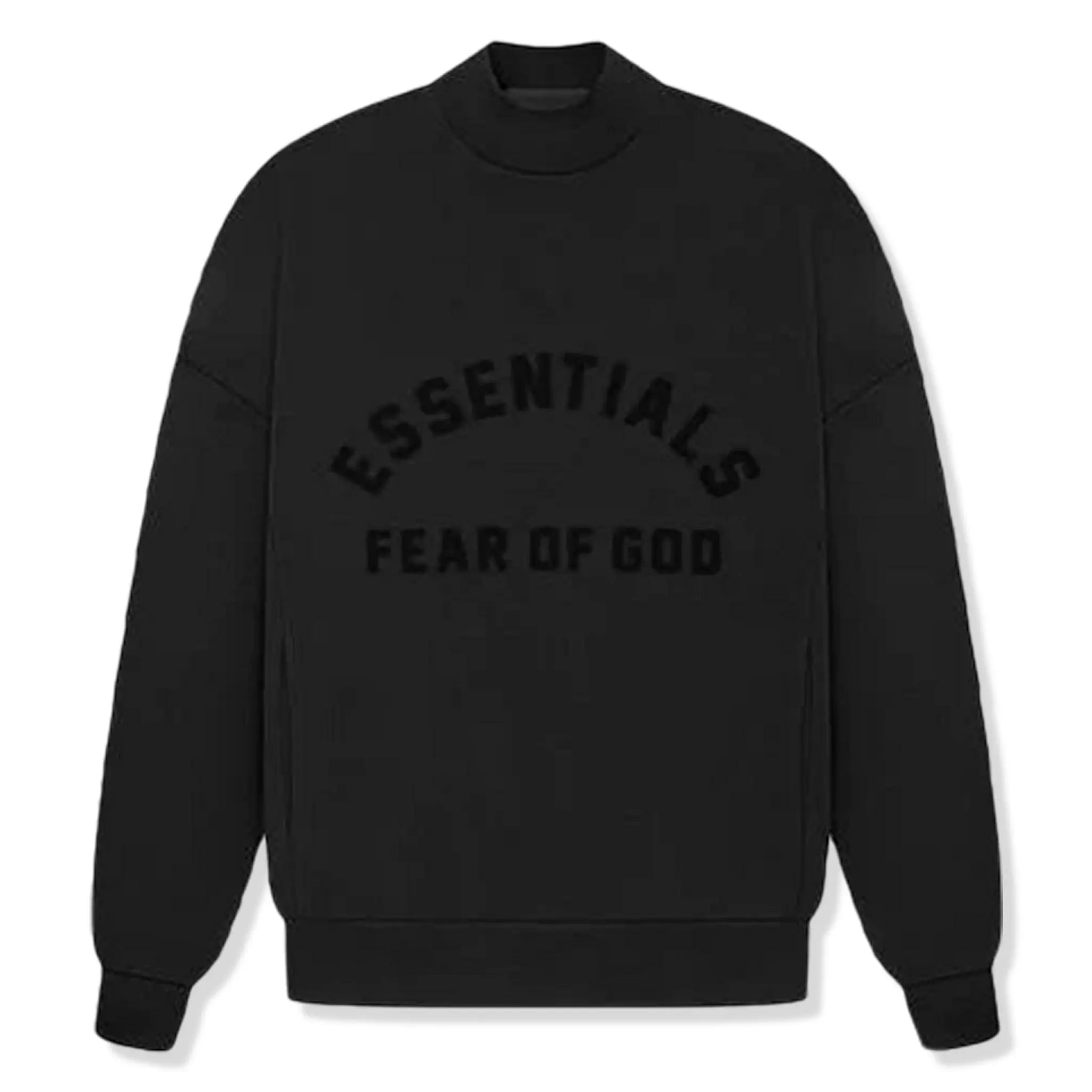 Back View of Fear of God Essentials Jet Black Crewneck (SS23) 192SP232040F