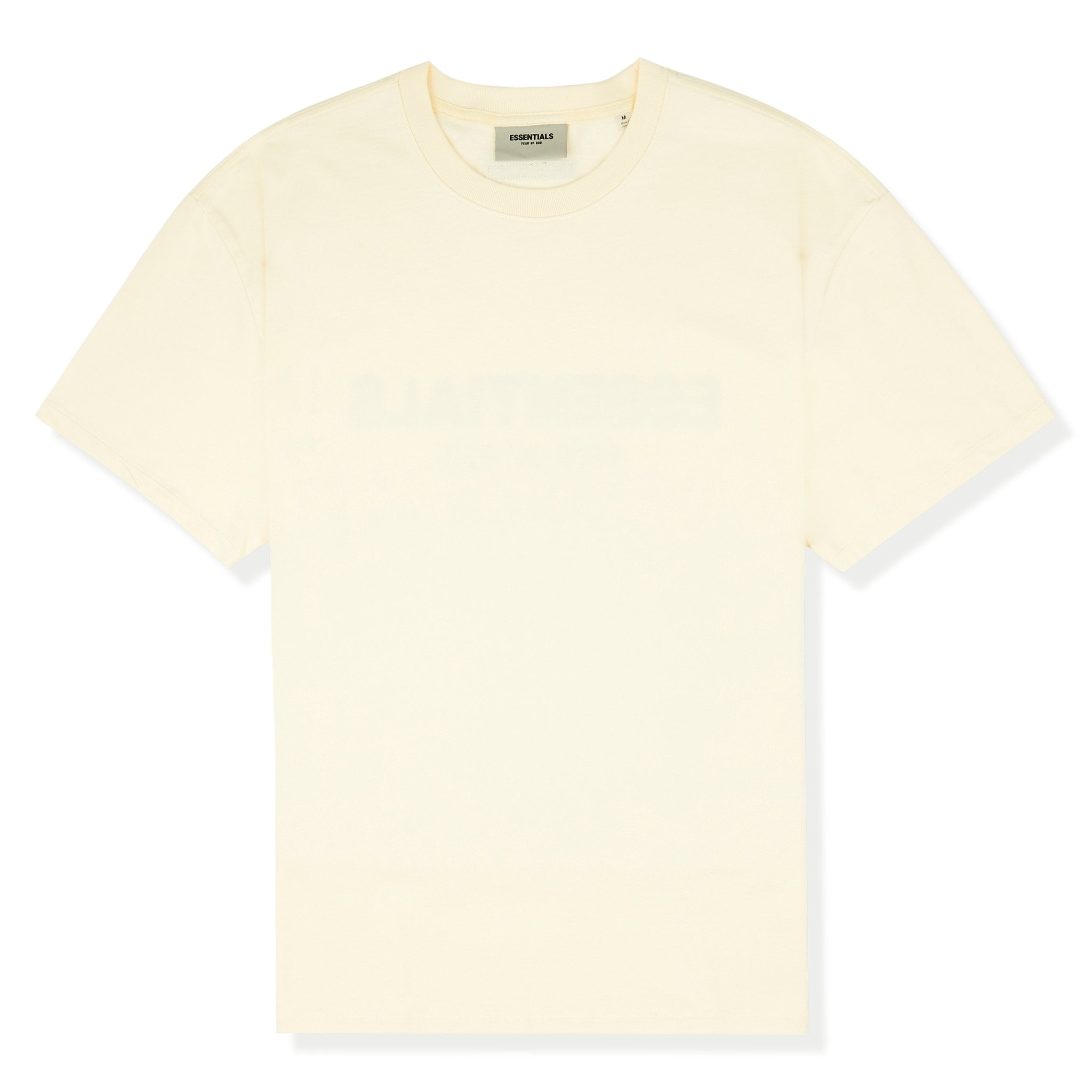 Front View of Fear Of God Essentials Reverse Logo Buttercream T Shirt (SS21)