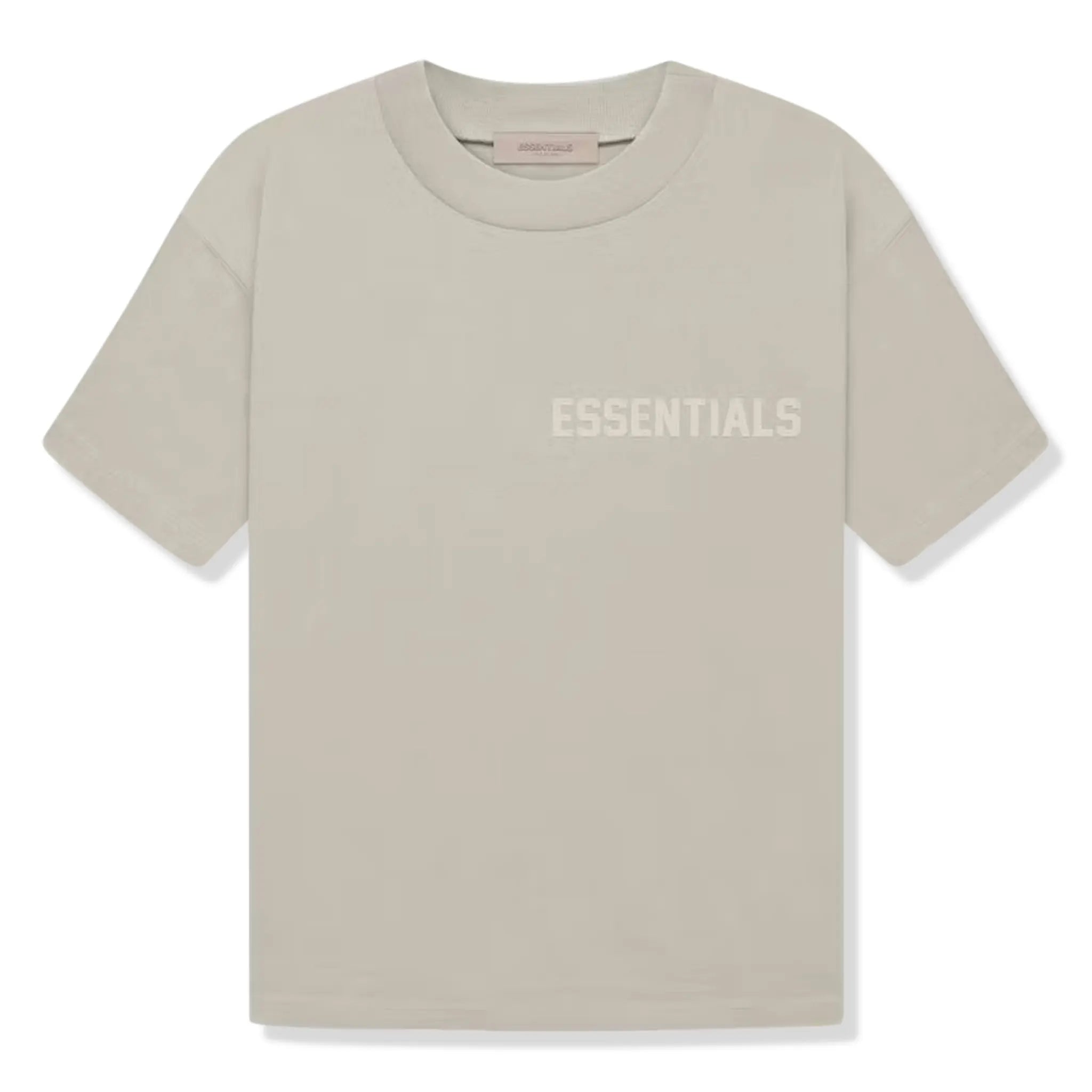 Front view of Fear Of God Essentials Short Sleeve Smoke T Shirt lange (FW22) 125SU222001F