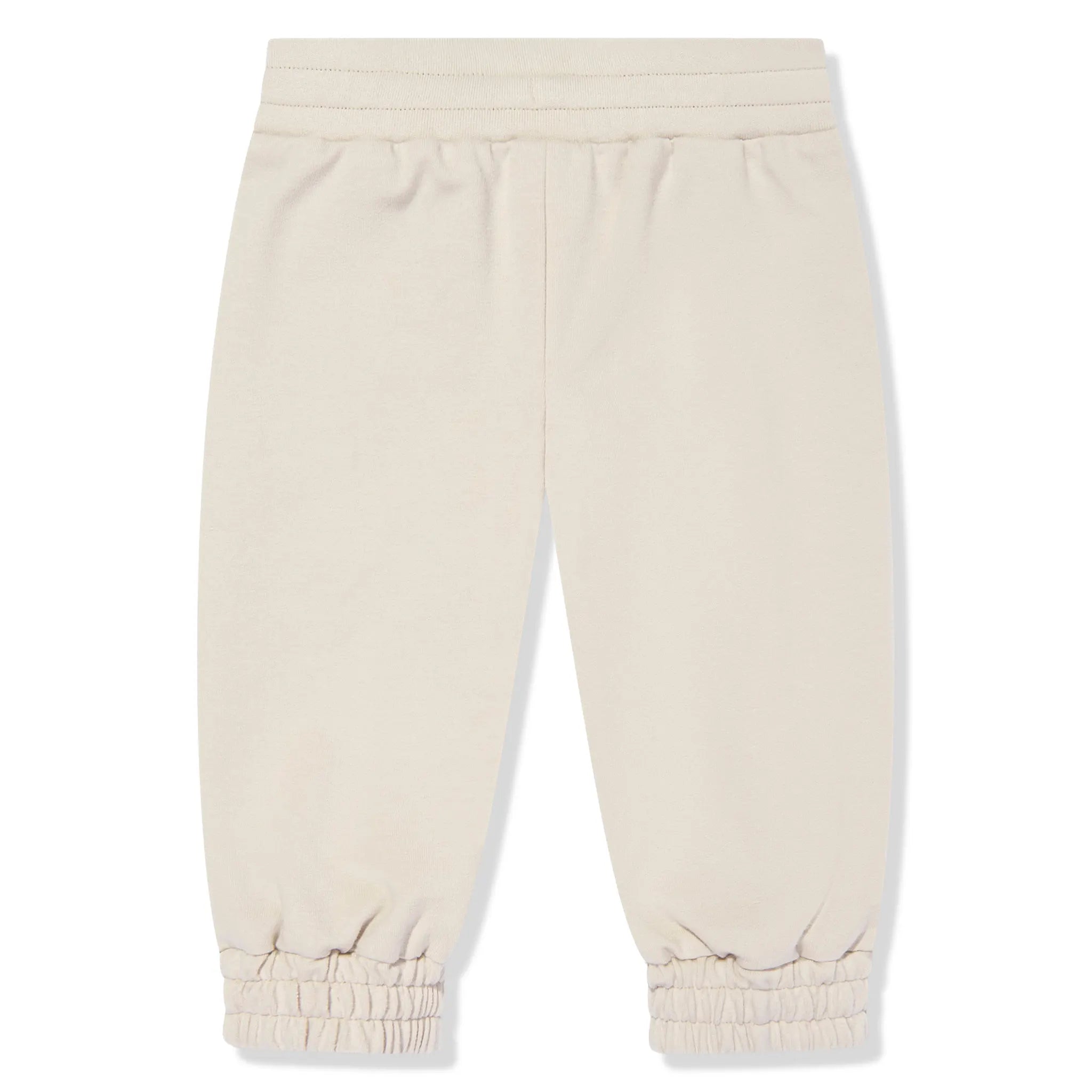 Front View of Fendi Baby FF Logo Reversible Brown Sweatpants FENS4013340245