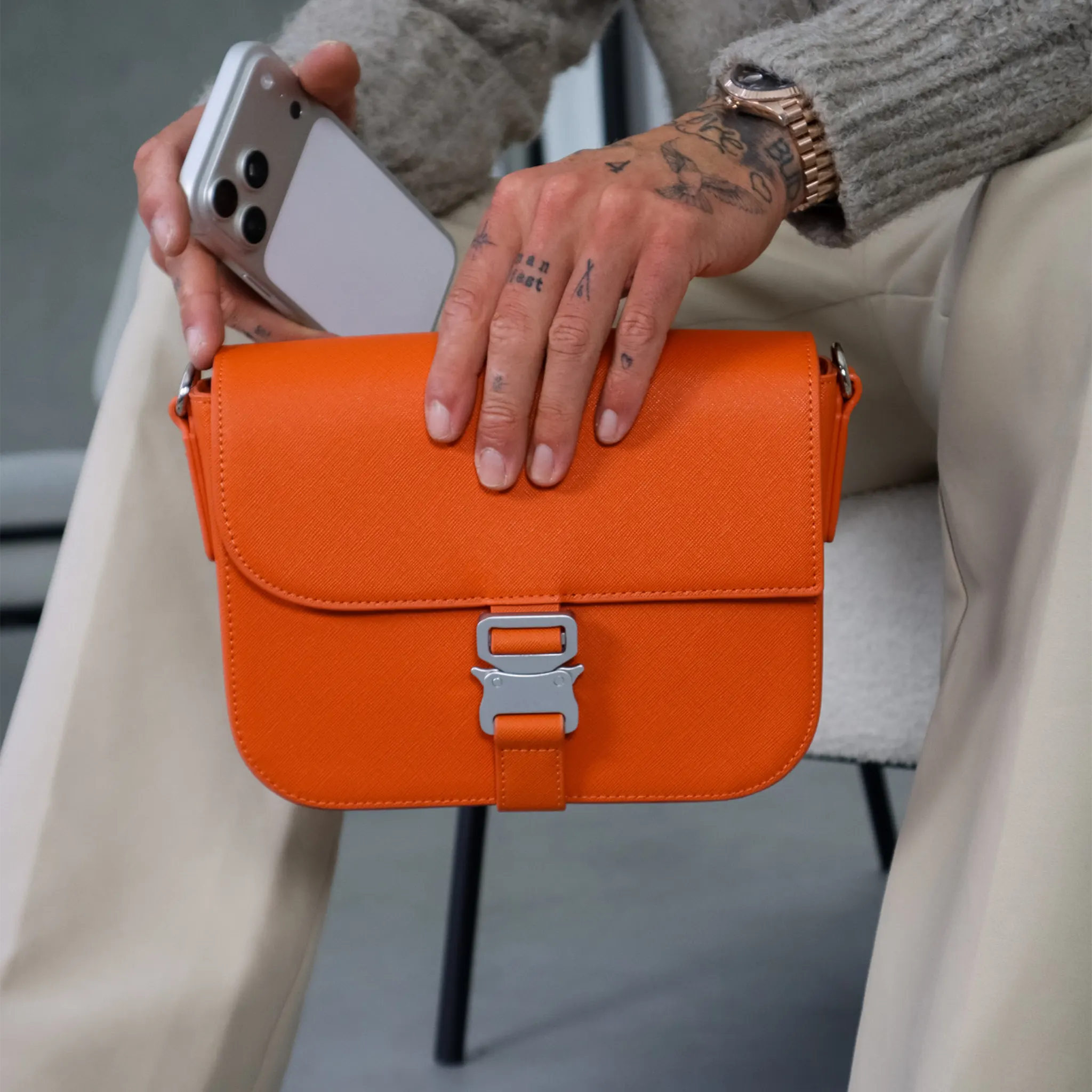 Model View of Formes Tecnica Magna Crossbody Bag