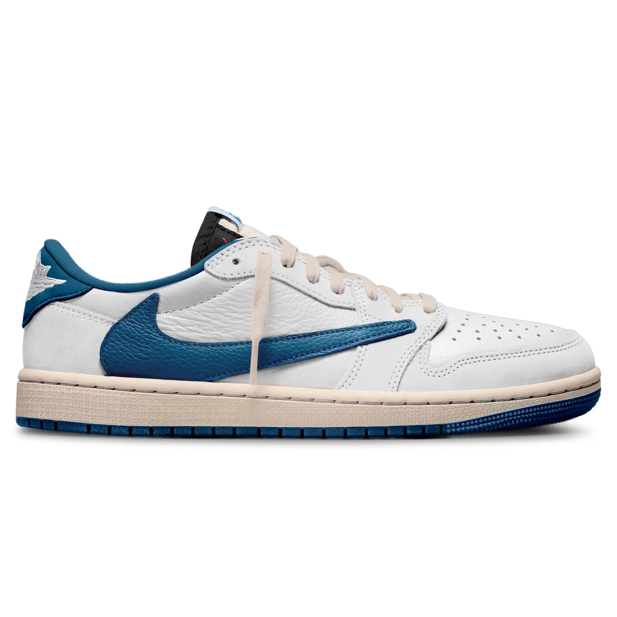 Fragment Design x Travis Scott x Air Jordan 1 Low OG White Blue