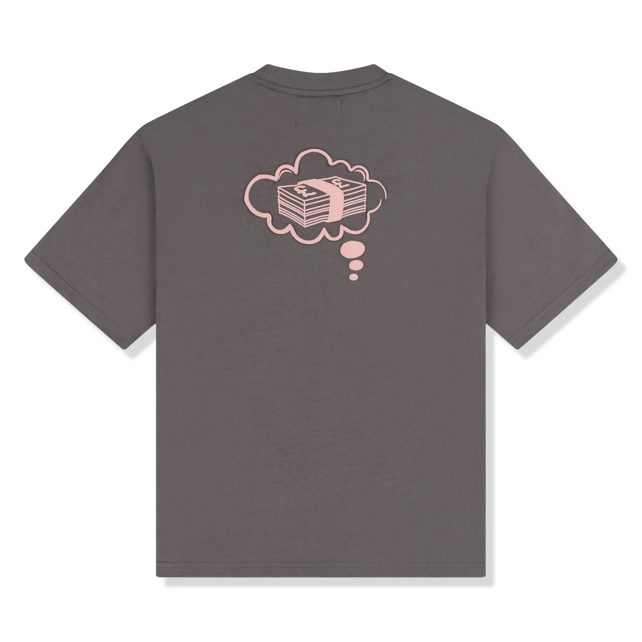 Back View of Fully Paid Dreams Charcoal Grey Pink Oversized T-Shirt