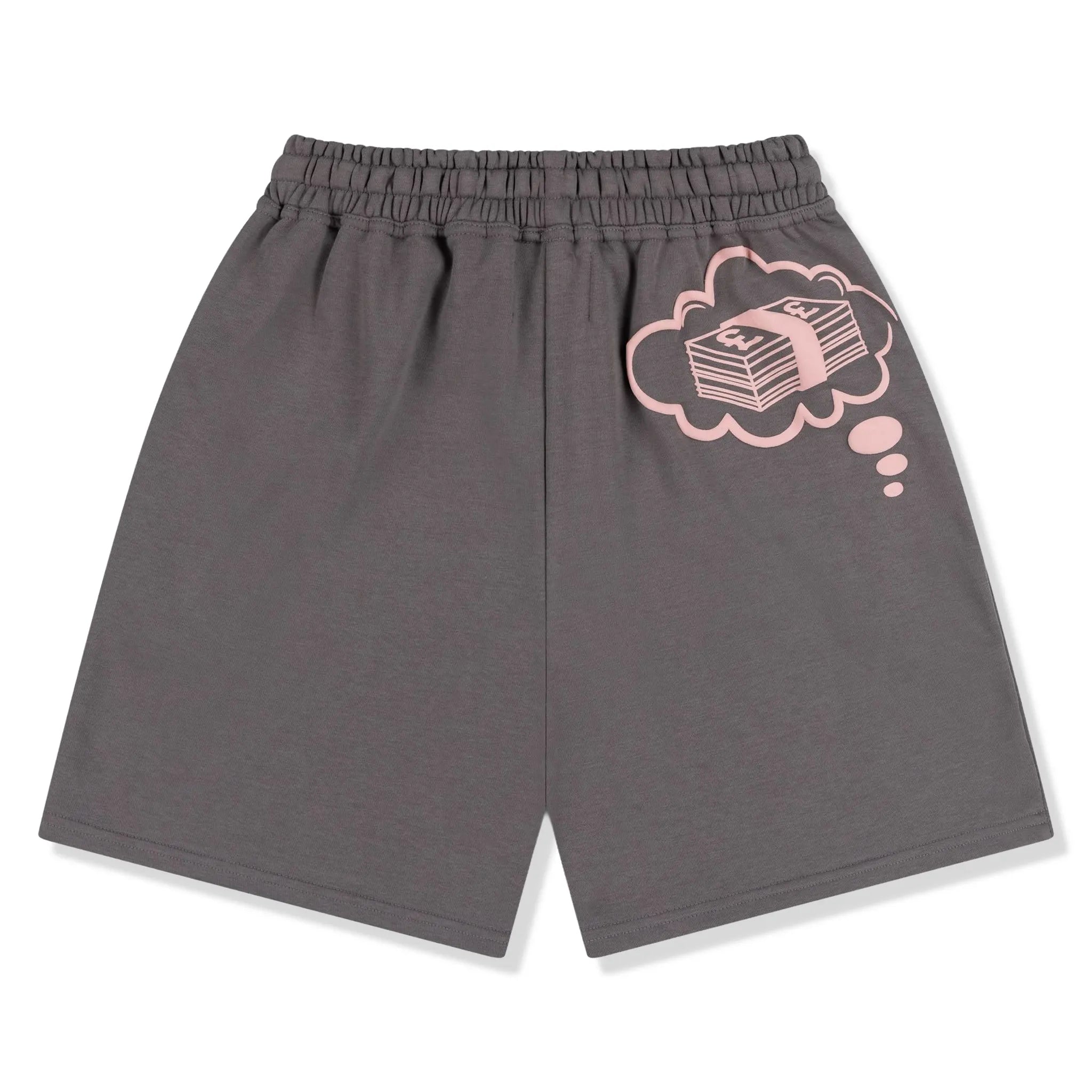 Back View of Fully Paid Dreams Charcoal Grey Pink Shorts