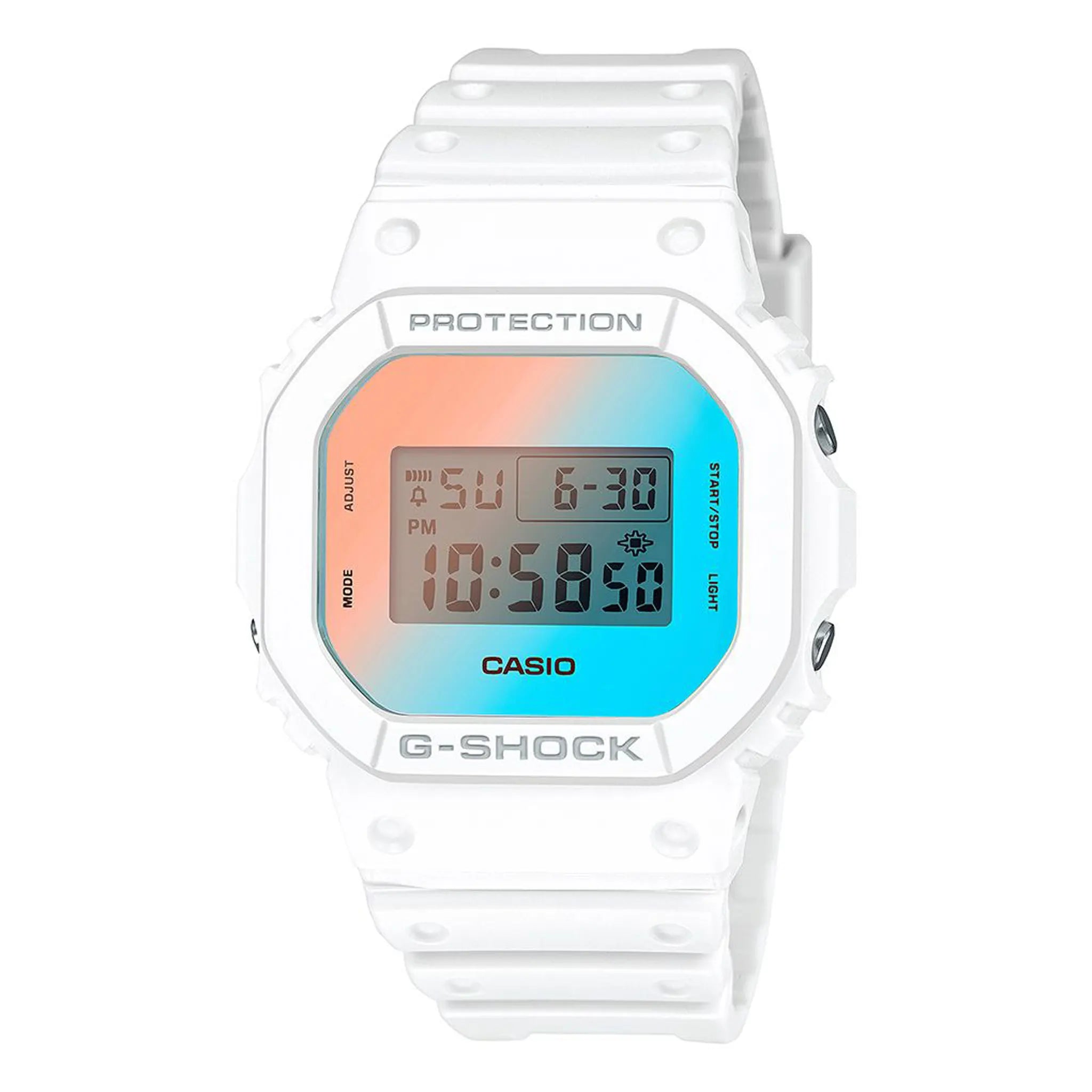 Front view of G-Shock Casio DW-5600TL-7ER White