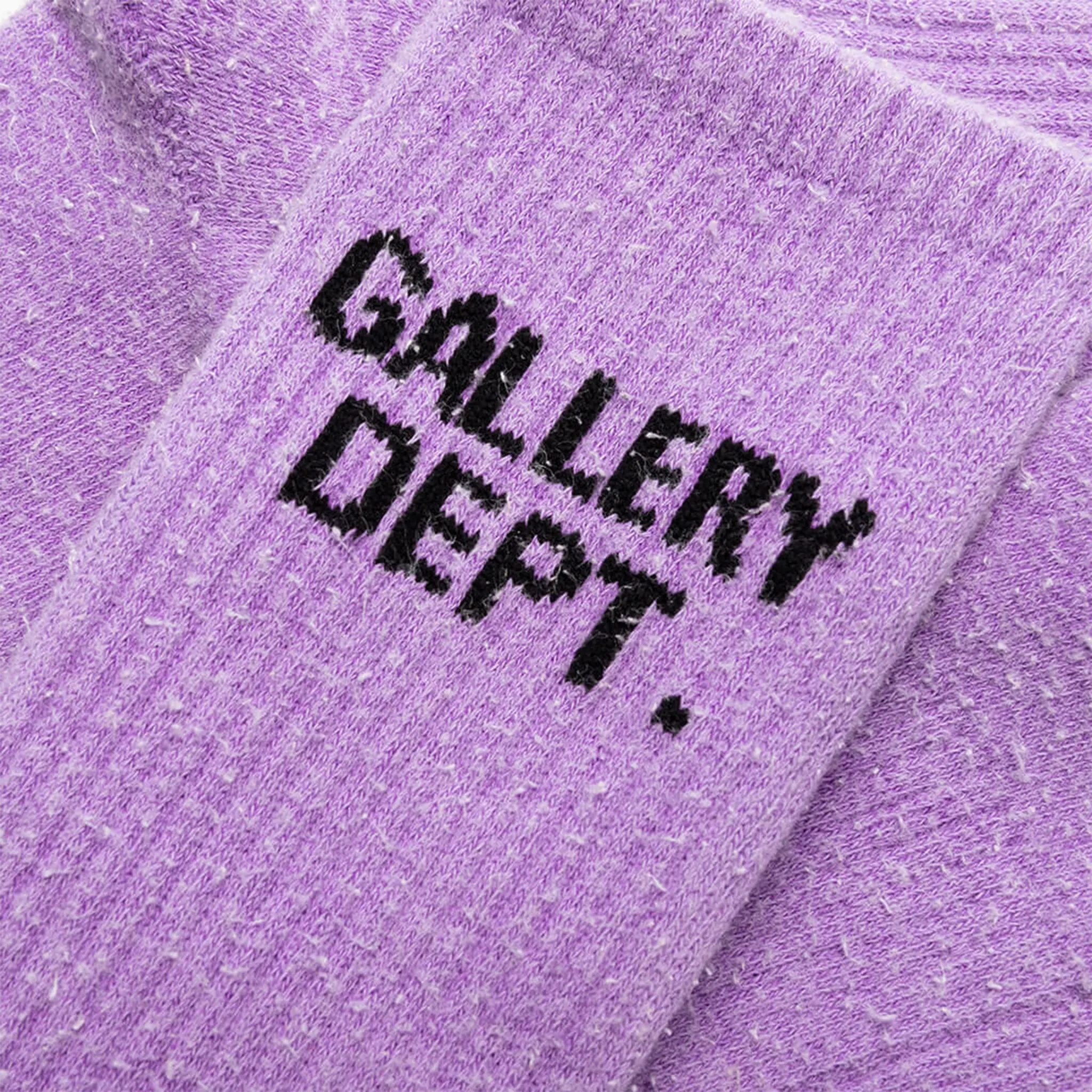 Detailed View of Gallery Dept. Clean Brand Logo Stretch Woven Ankle Purple Socks CS 9543 FLO