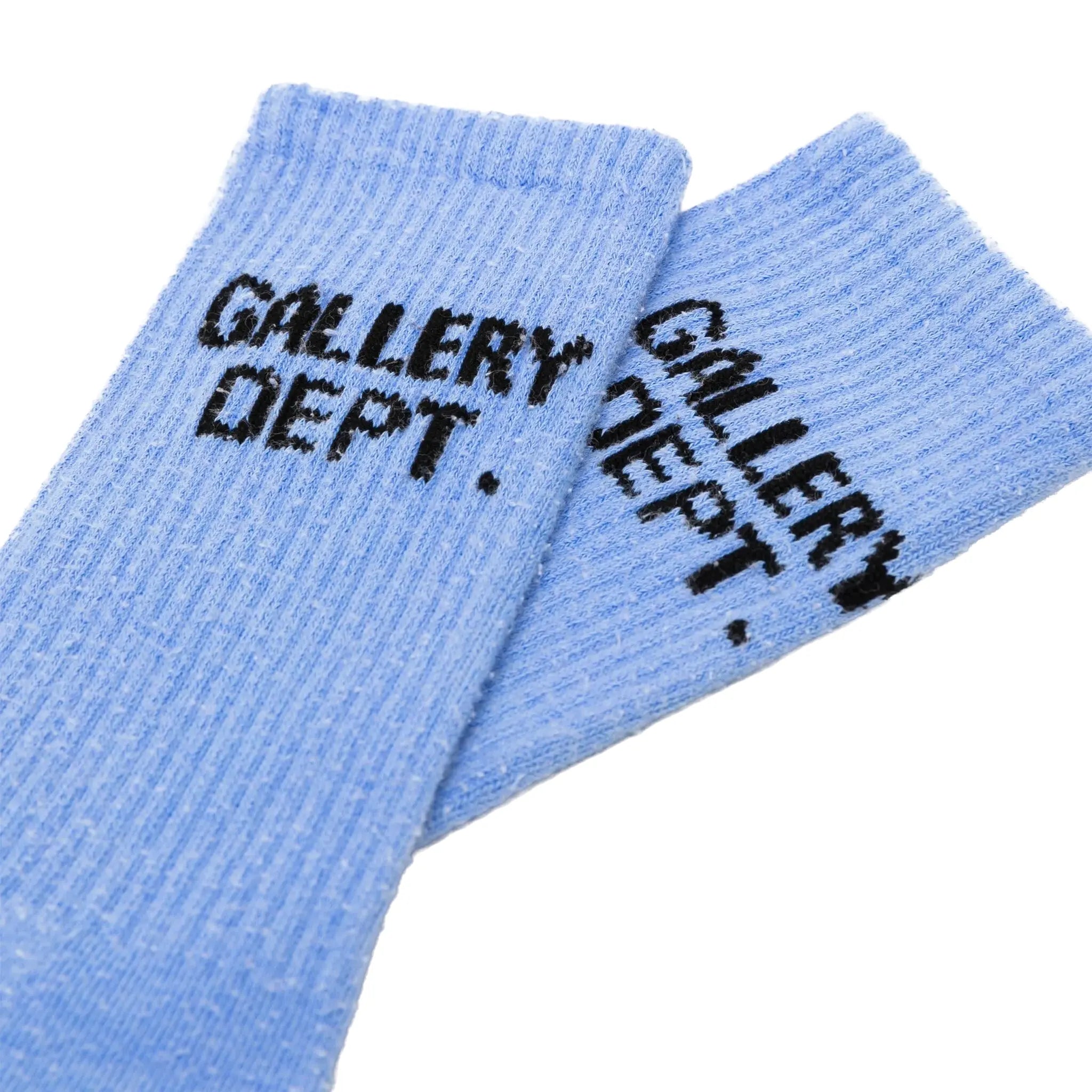 Detailed View of Gallery Dept. Clean Logo Intarsia Knit Blue Socks