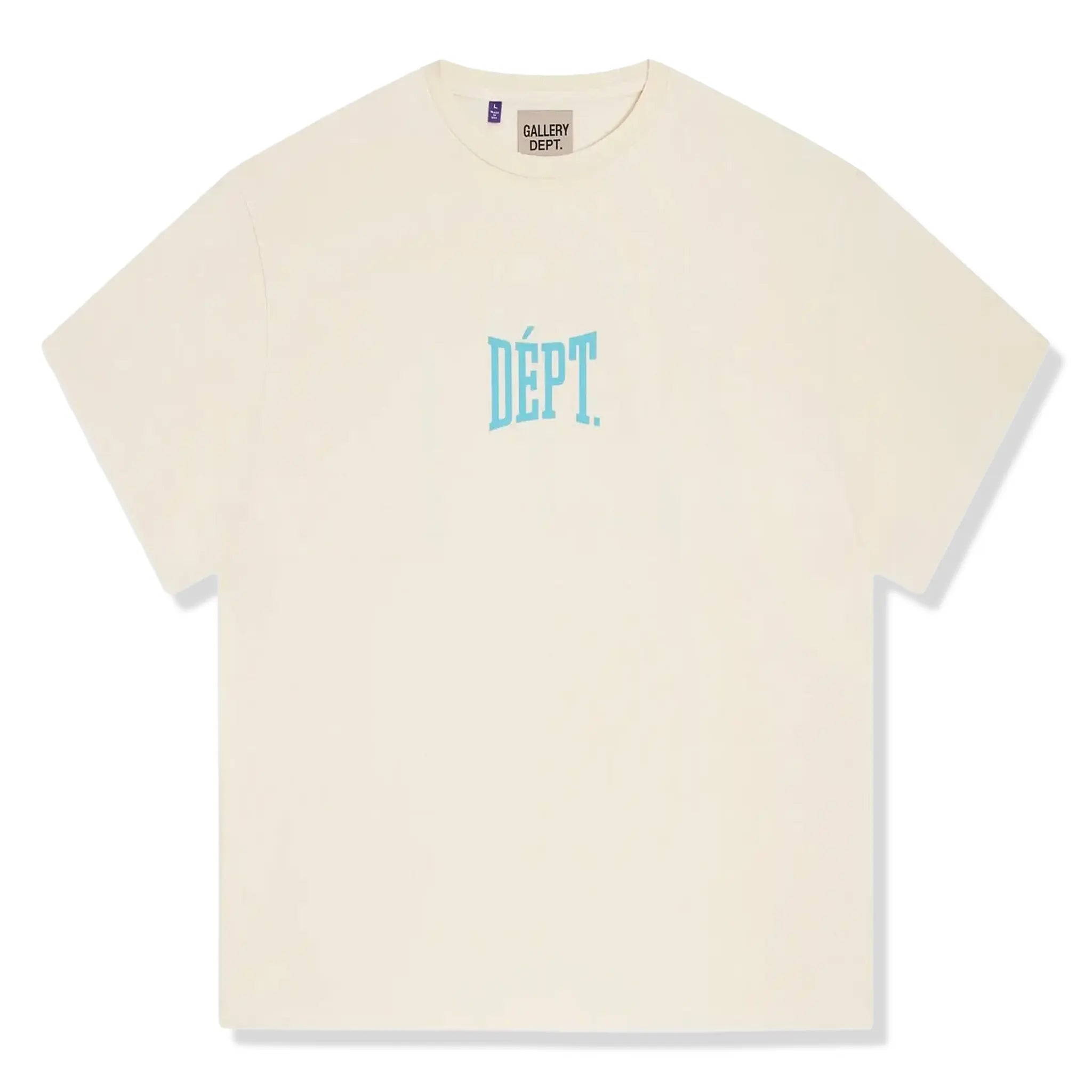 Front View of Gallery Dept. Dept Gym Logo Beige T Shirt DGLT-10228CREAM