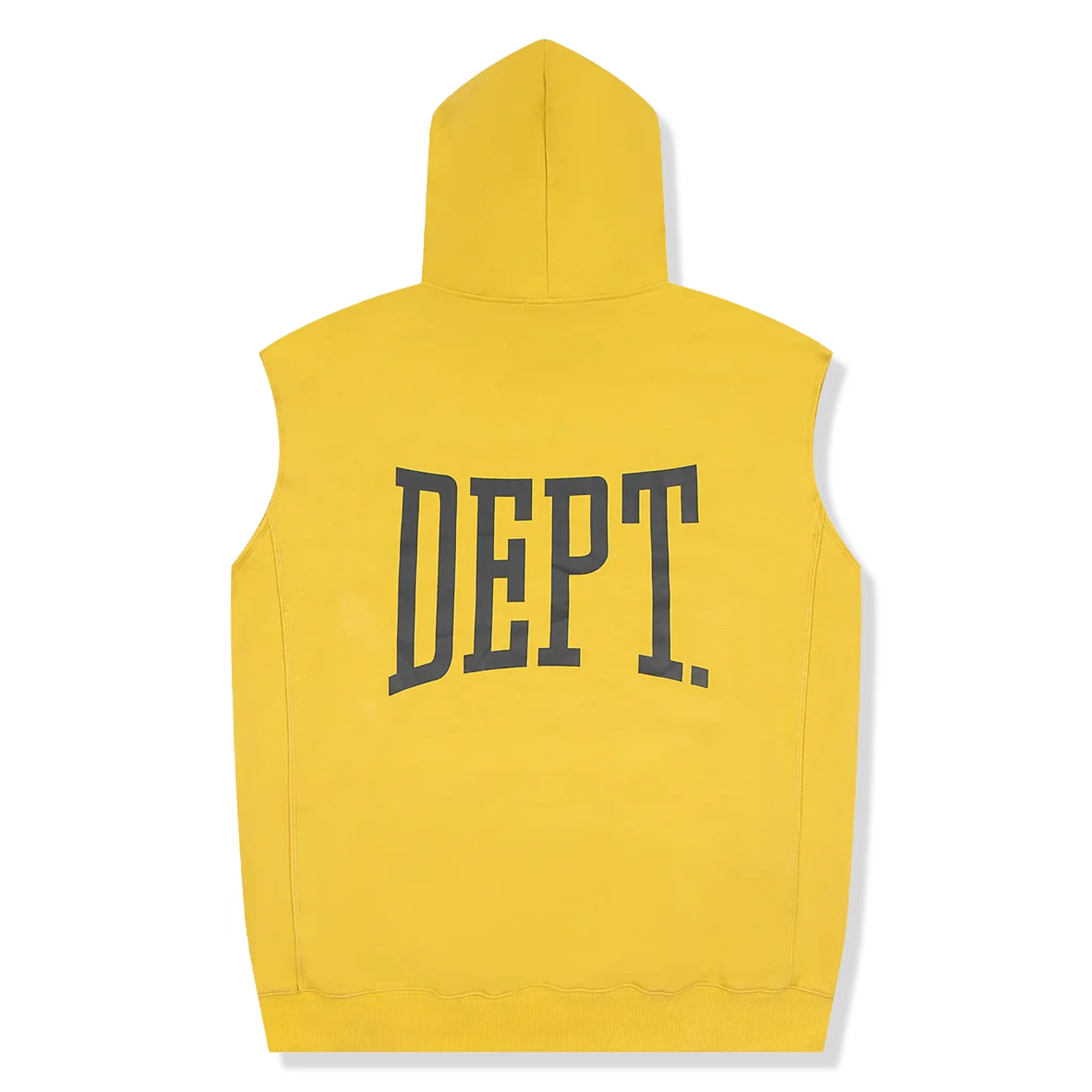 Back View of Gallery Dept. Gym Cut Off Sleeveless Yellow Hoodie CSD-2071G