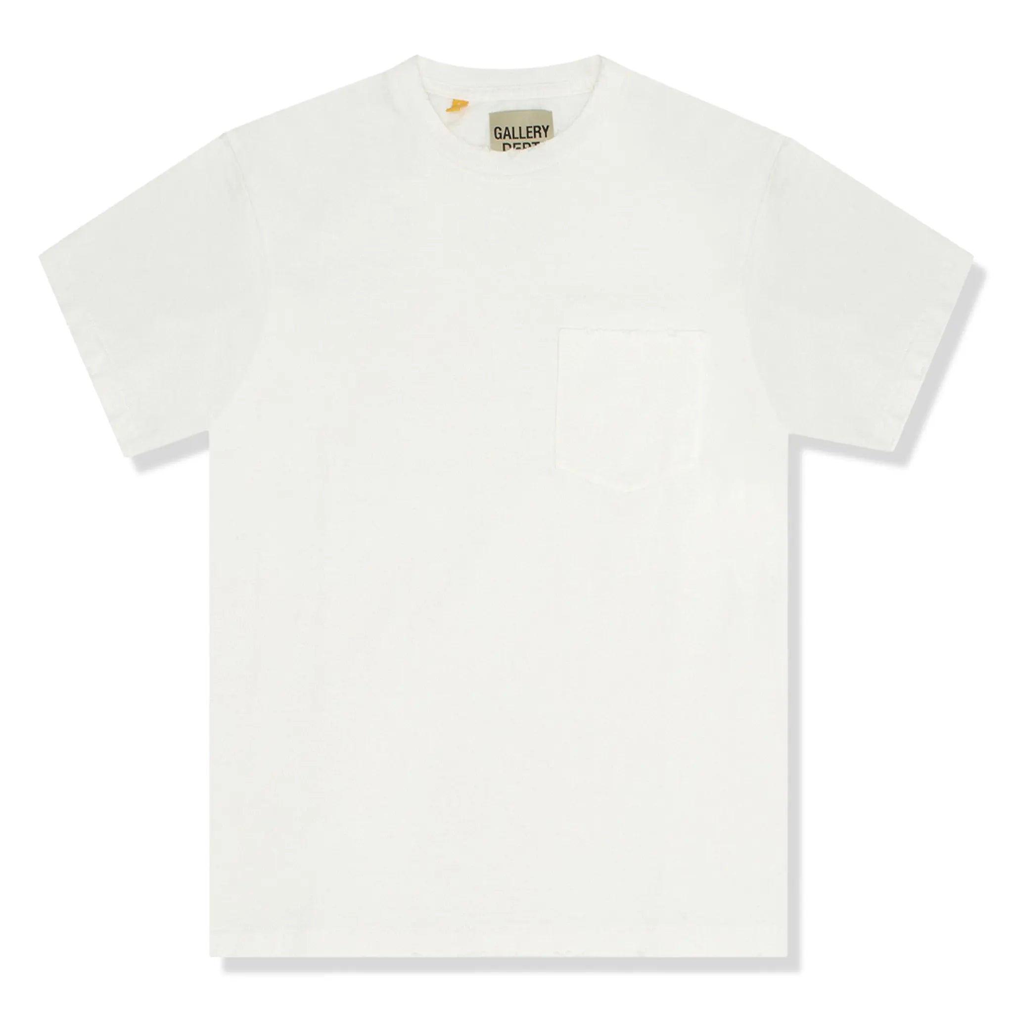 Front View of Gallery Dept. Plain Vintage Pocket White T Shirt PVP-1030 WHIT