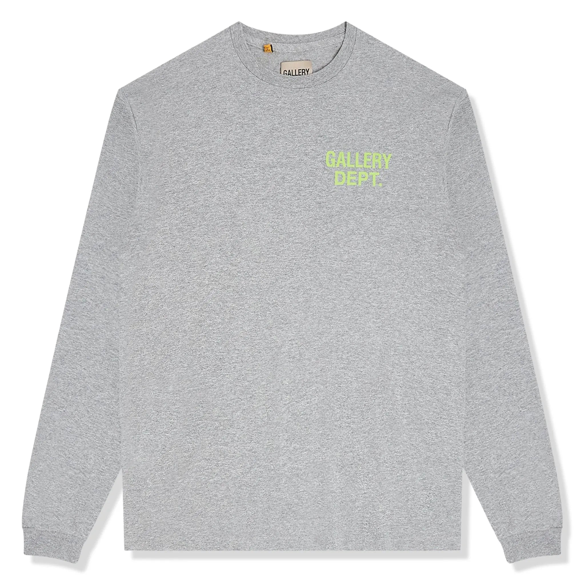 Front View of Gallery Dept. Souvenir Logo L/S Heather Grey T Shirt SS 1120 HEAT