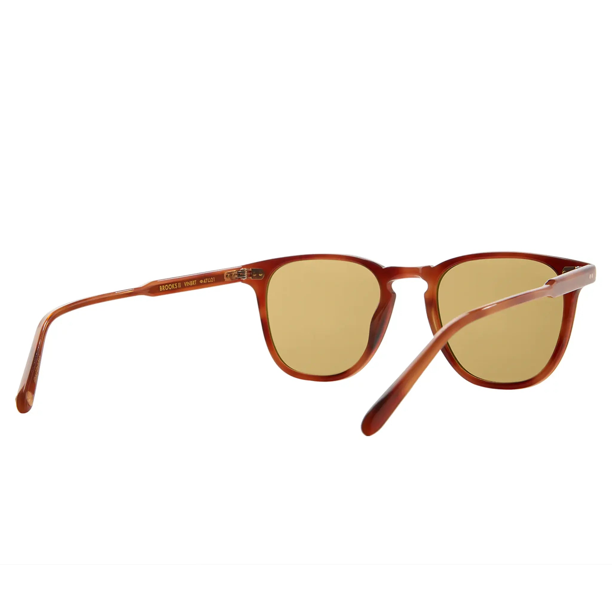 Back Side View of Garrett Leight Brooks ll Forever Classic Vintage Burnt Tortoise Sunglasses