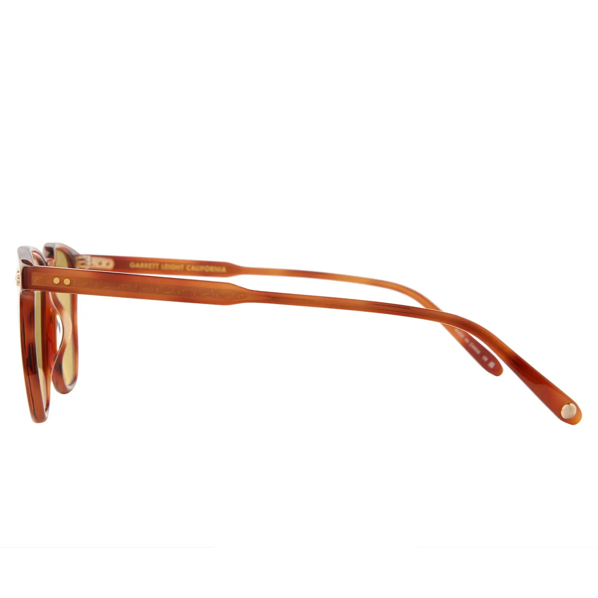 Side View of Garrett Leight Brooks ll Forever Classic Vintage Burnt Tortoise Sunglasses