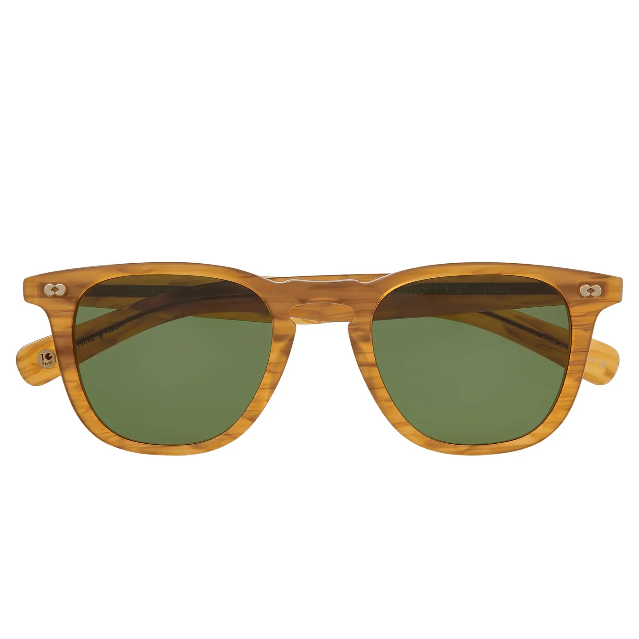 Front View of Garrett Leight Brooks X Forever Classic Butterscotch Sunglasses