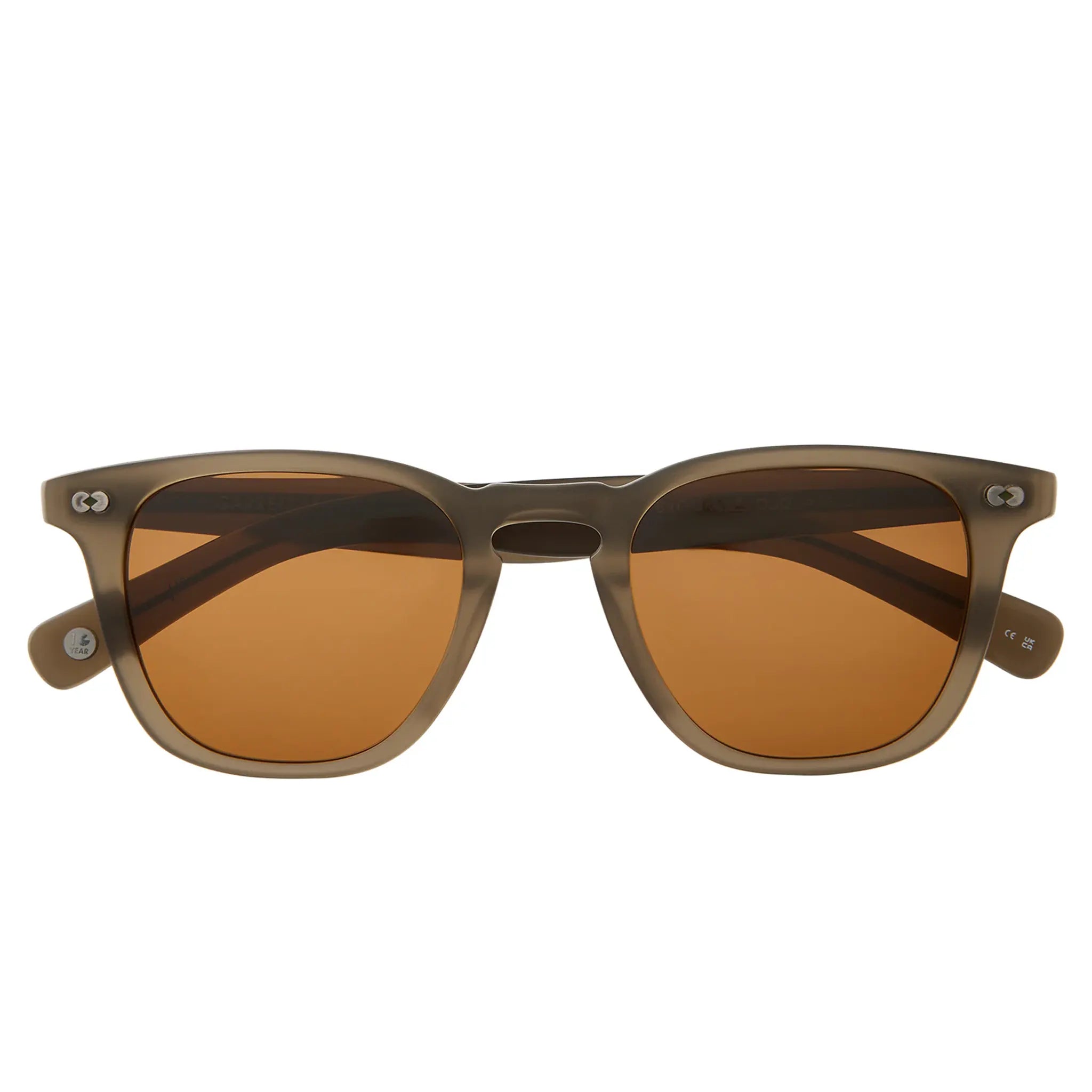 Front Back View of Garrett Leight Brooks X Forever Classic Matte Olio Sunglasses