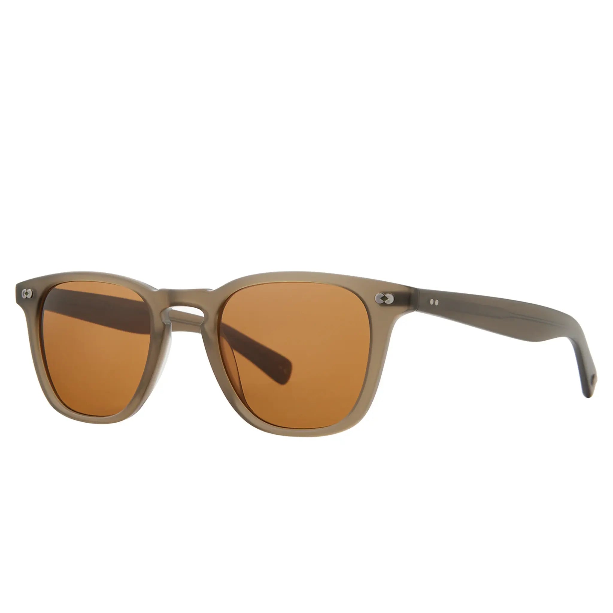 Front Side View of Garrett Leight Brooks X Forever Classic Matte Olio Sunglasses