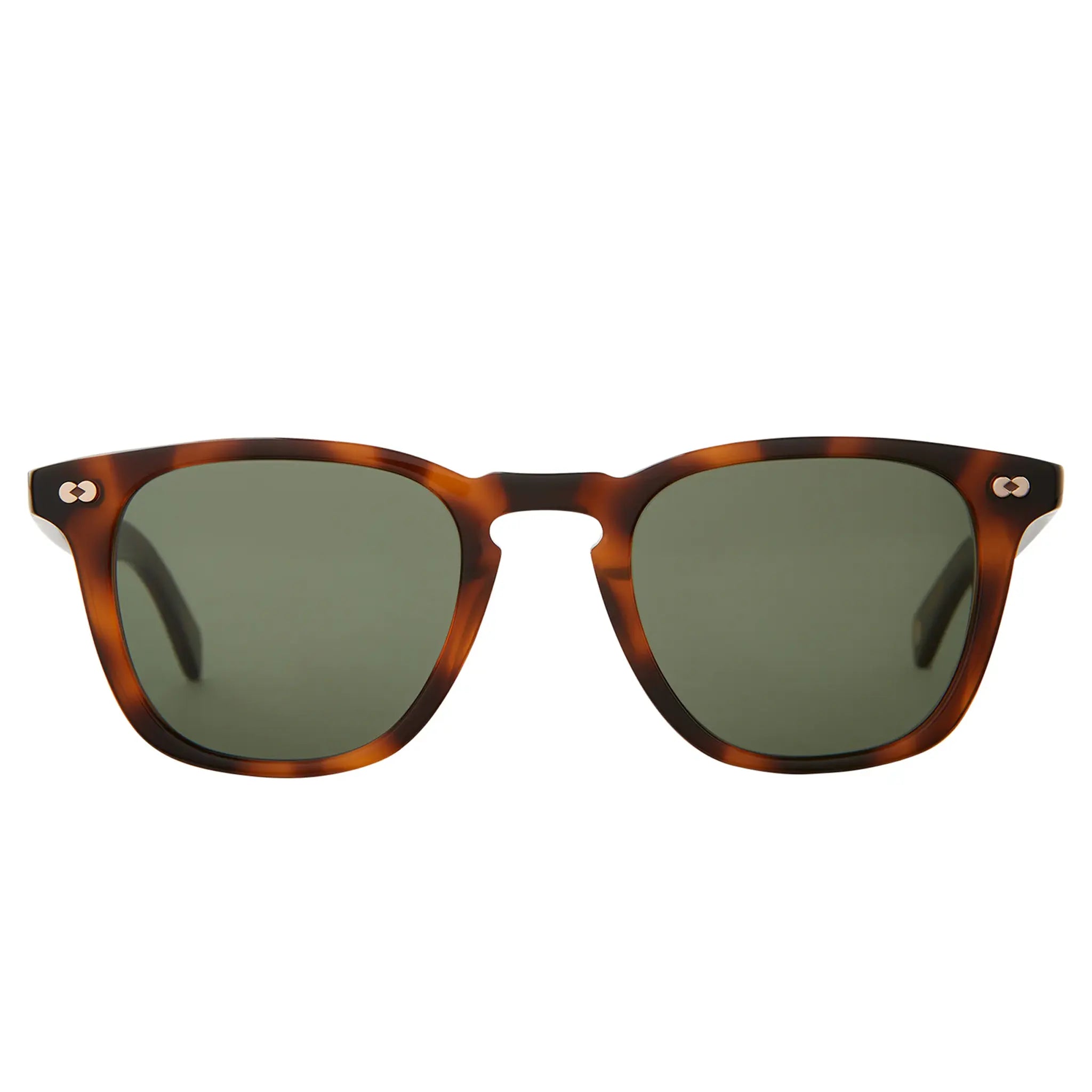 Front View of Garrett Leight Brooks X Forever Classic Spotted Brown Shell Sunglasses