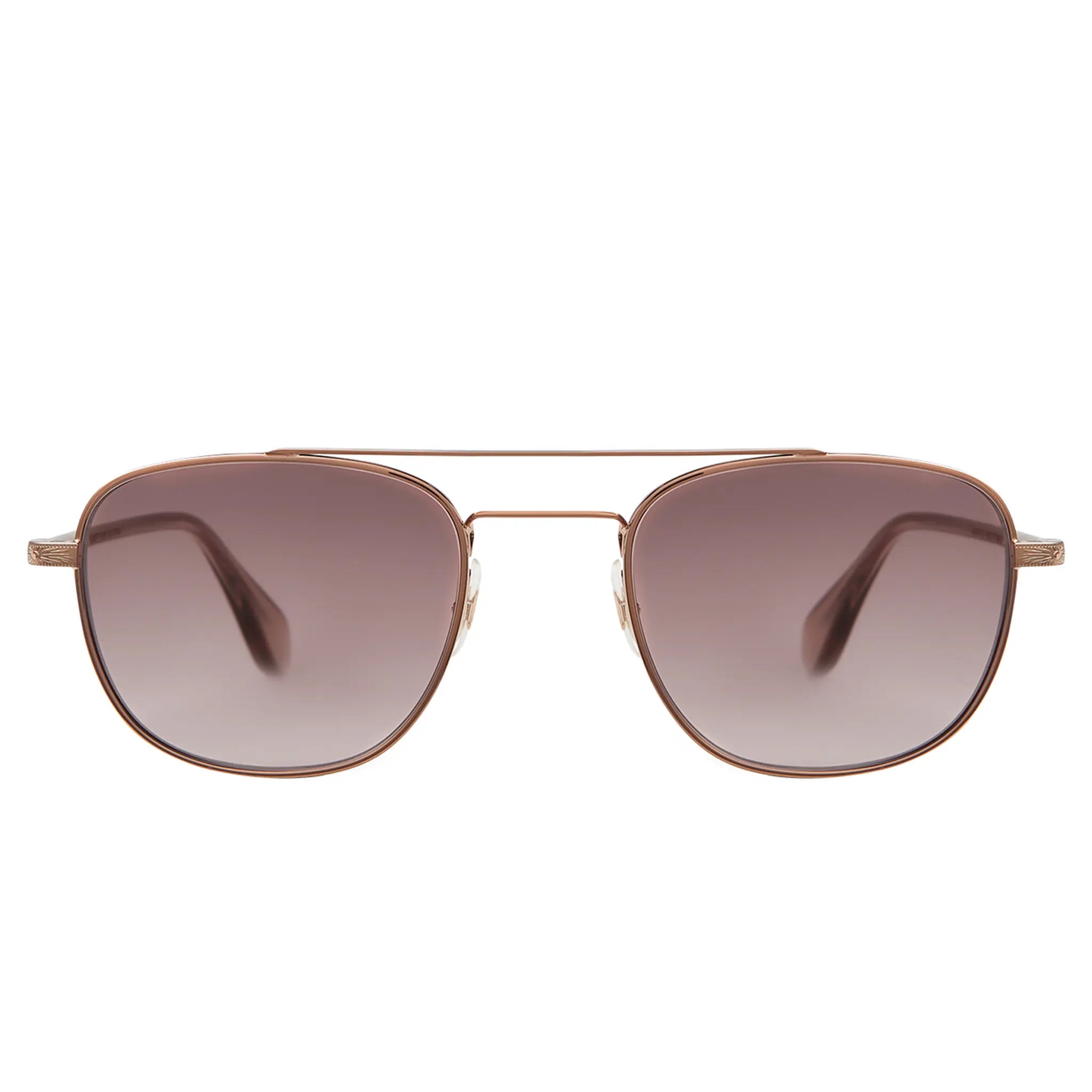 Front View of Garrett Leight Club House II Sun Rose Gold Brew Plum Gradient Sunglasses
