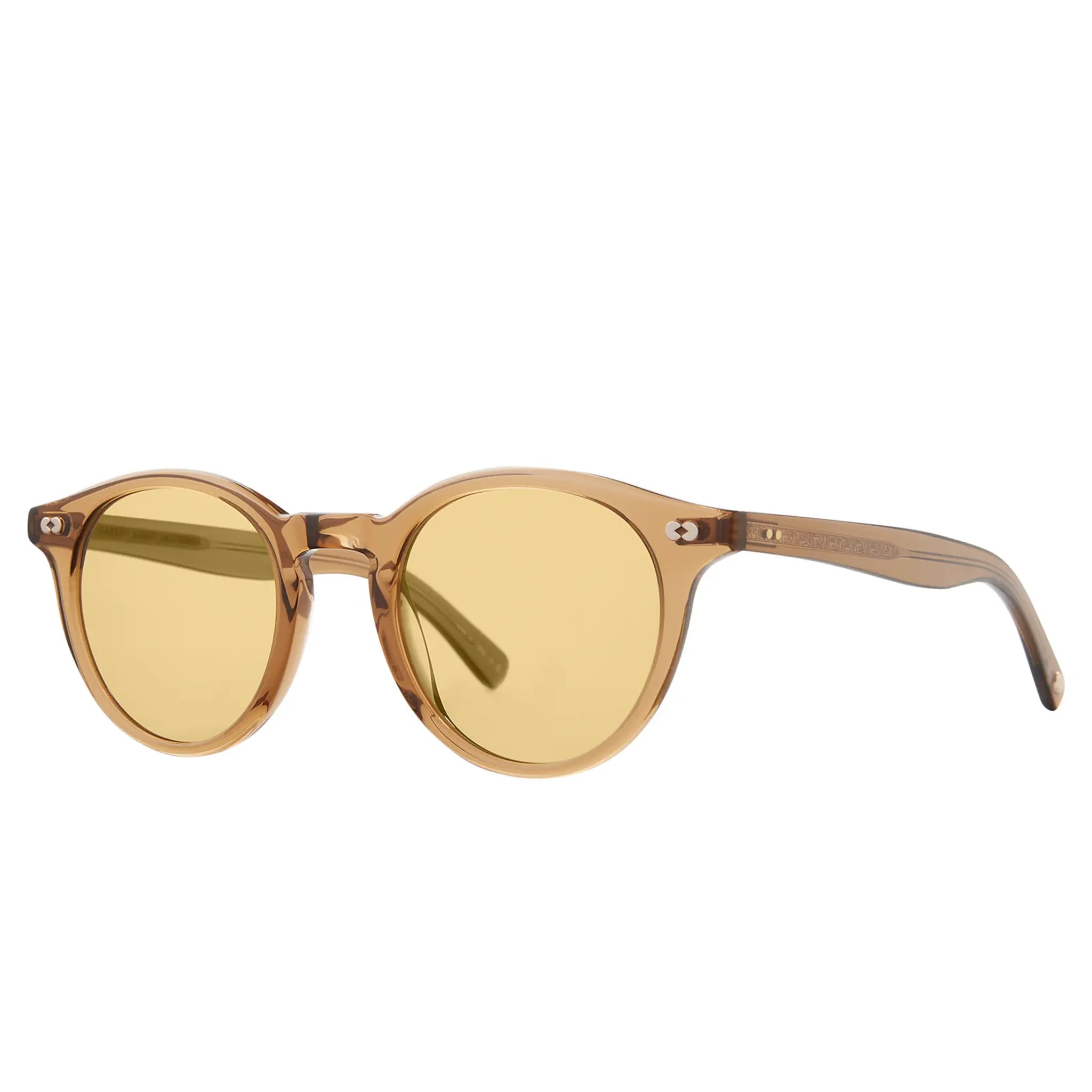 Front Side View of Garrett Leight Clune X Forever Classic Caramel Sunglasses 2129-47-C/PMP
