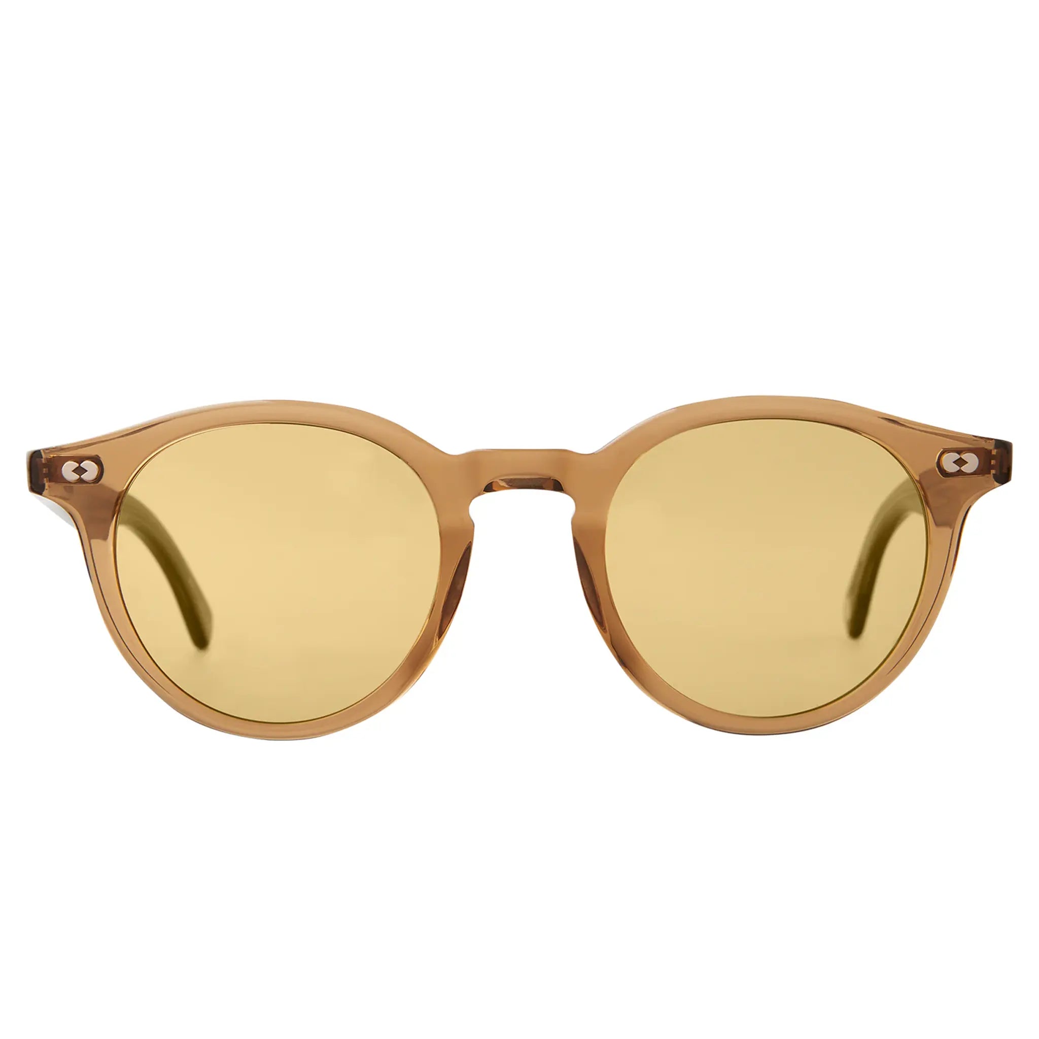 Front View of Garrett Leight Clune X Forever Classic Caramel Sunglasses 2129-47-C/PMP