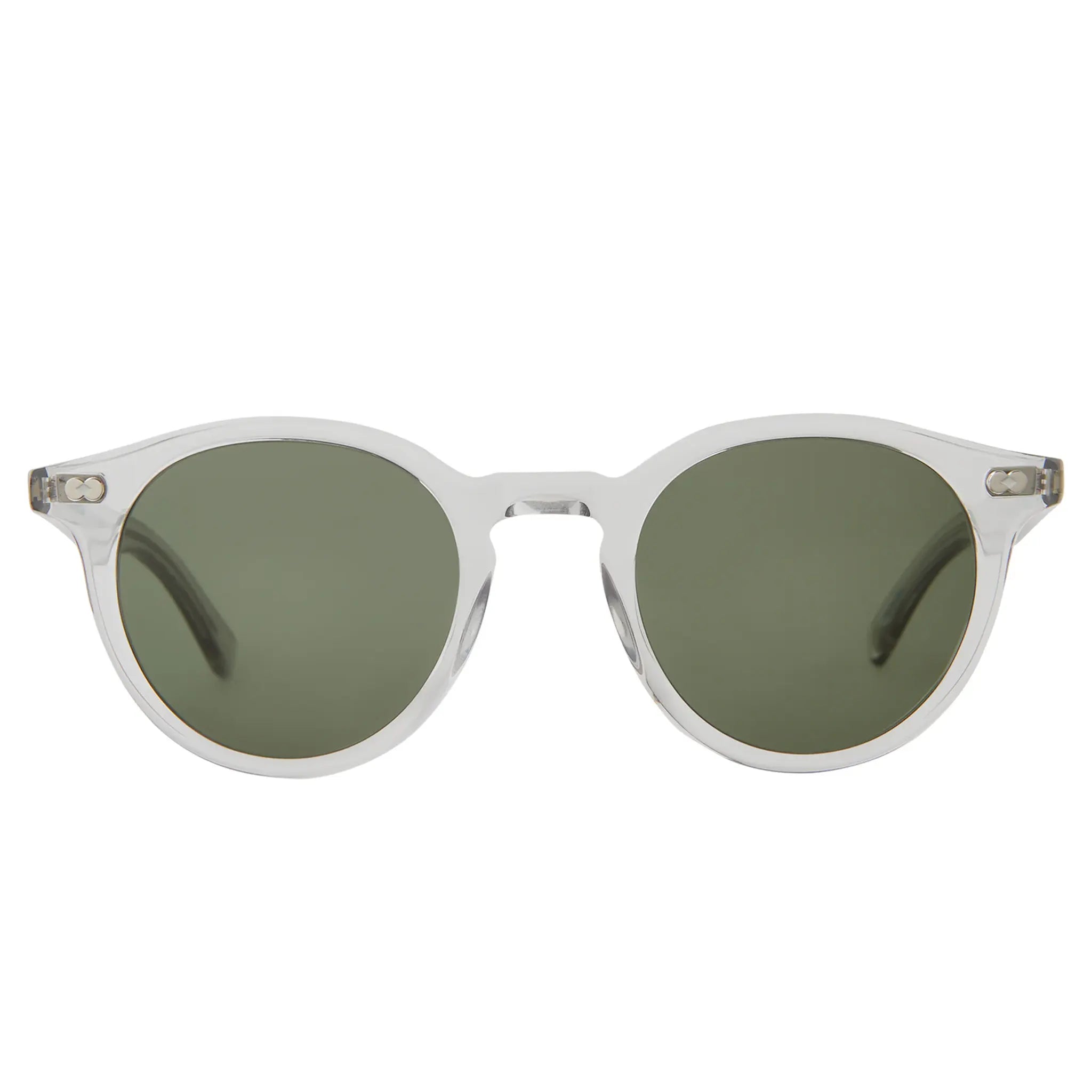 Front View of Garrett Leight Clune X Forever Classic Light Light Grey Sunglasses 2129-47-LLG/PG15