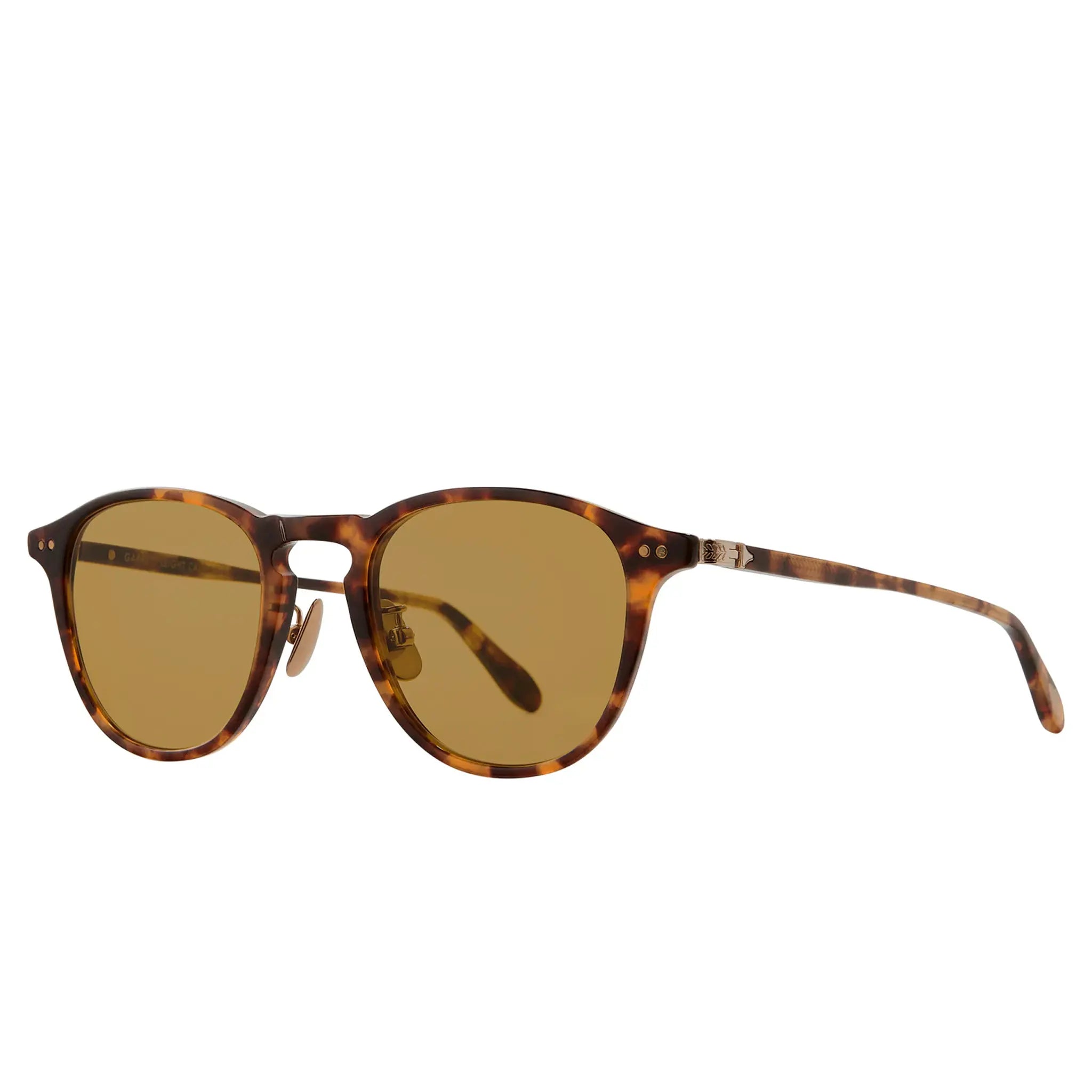 Front Side View of Garrett Leight Hampton J Forever Classic Autumn Tortoise Sunglasses 2165-47-AUT/PMP