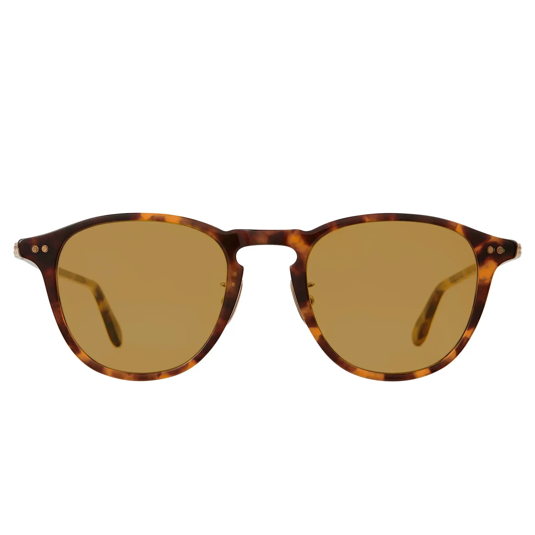 Front View of Garrett Leight Hampton J Forever Classic Autumn Tortoise Sunglasses 2165-47-AUT/PMP