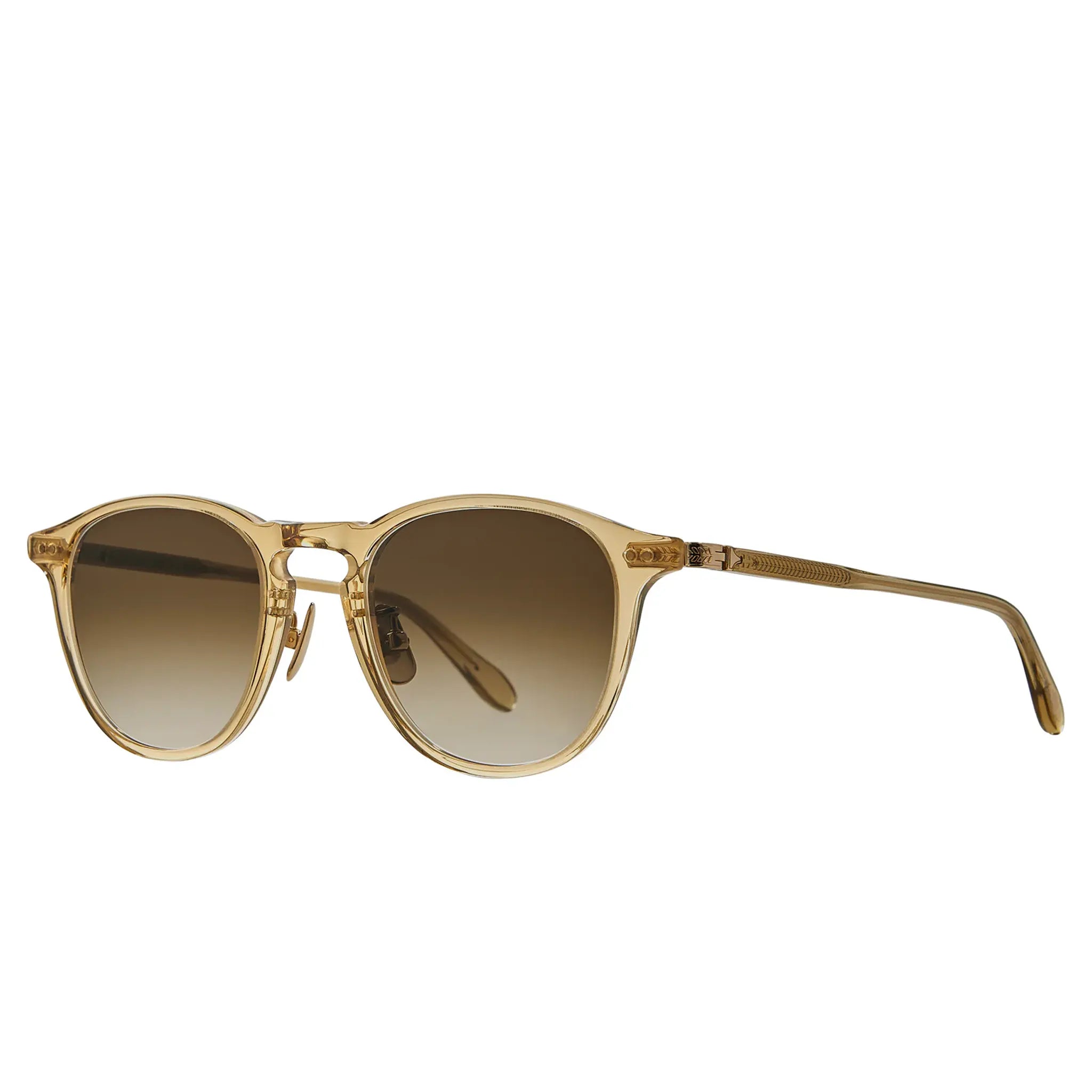 Front View of Garrett Leight Hampton J Forever Classic Brown Sugar Sunglasses 2165-47-BRNSG/PALG