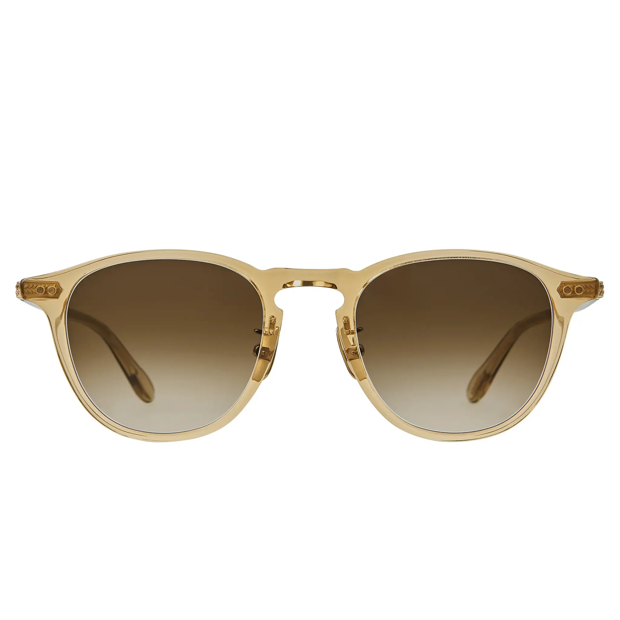 Front View of Garrett Leight Hampton J Forever Classic Brown Sugar Sunglasses 2165-47-BRNSG/PALG