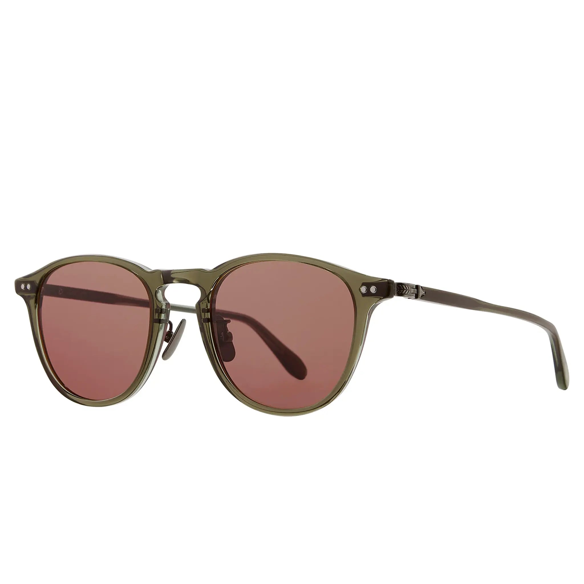 Front Side View of Garrett Leight Hampton J Forever Classic Moss Sunglasses 2165-47-MS/PRW