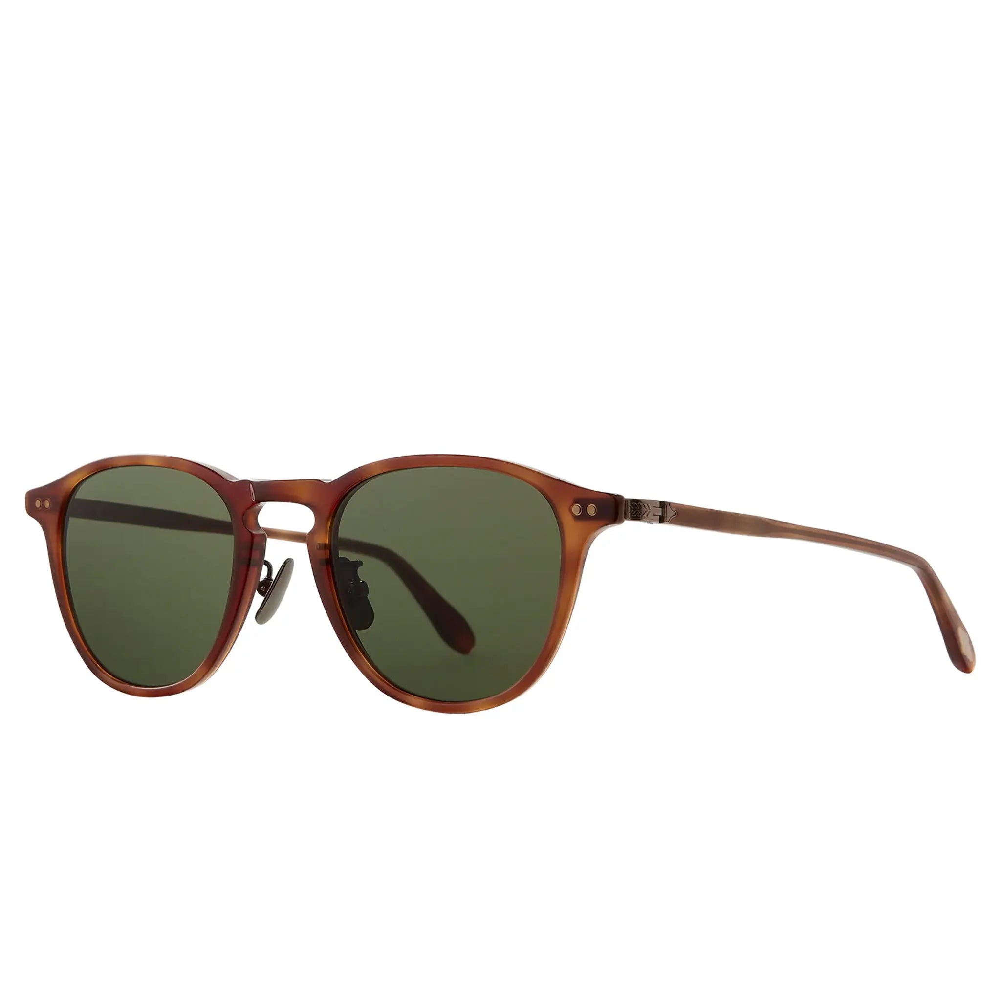 Front Side View of Garrett Leight Hampton J Forever Classic Tortoishelly Sunglasses 2165-47-TSH/PG15
