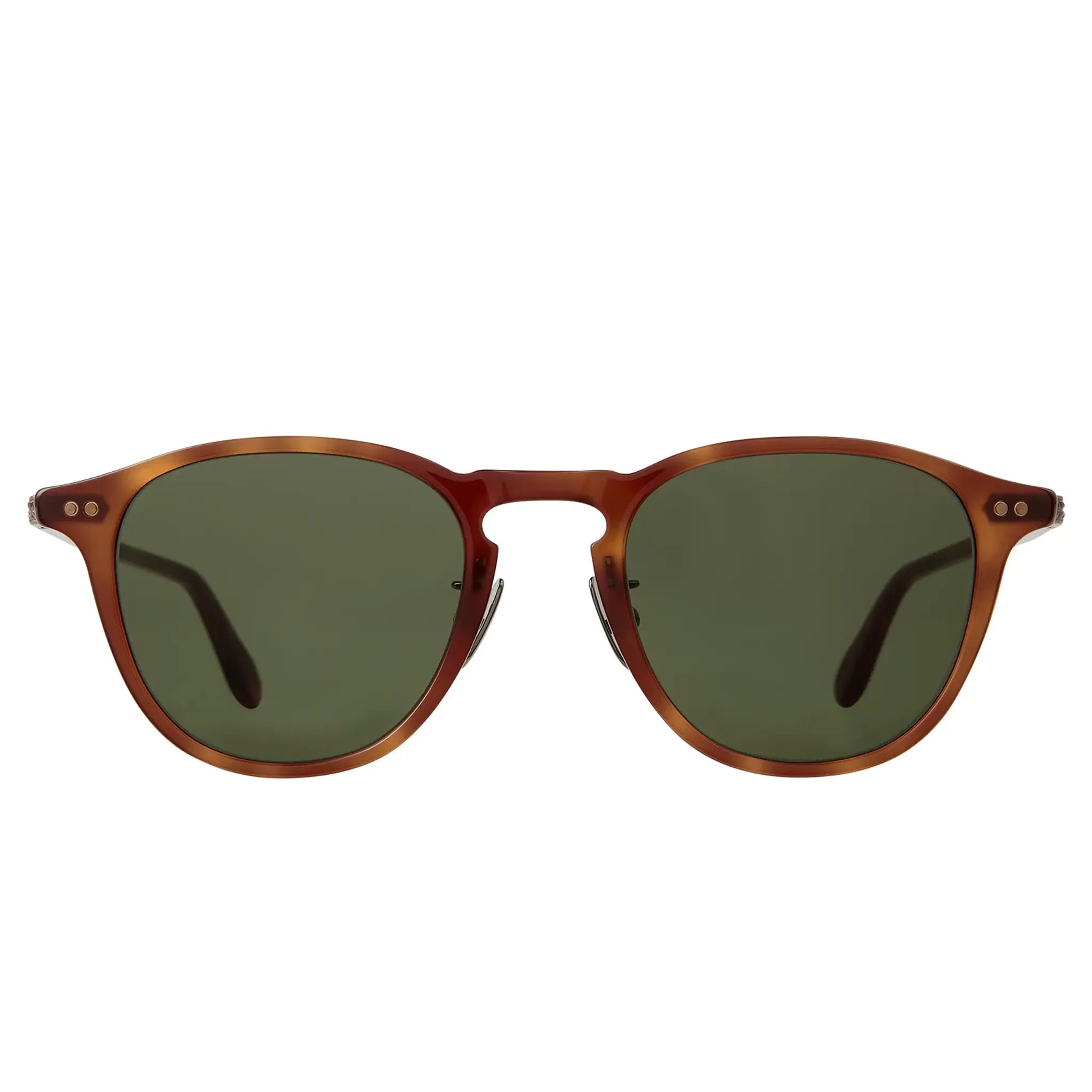 Front View of Garrett Leight Hampton J Forever Classic Tortoishelly Sunglasses 2165-47-TSH/PG15