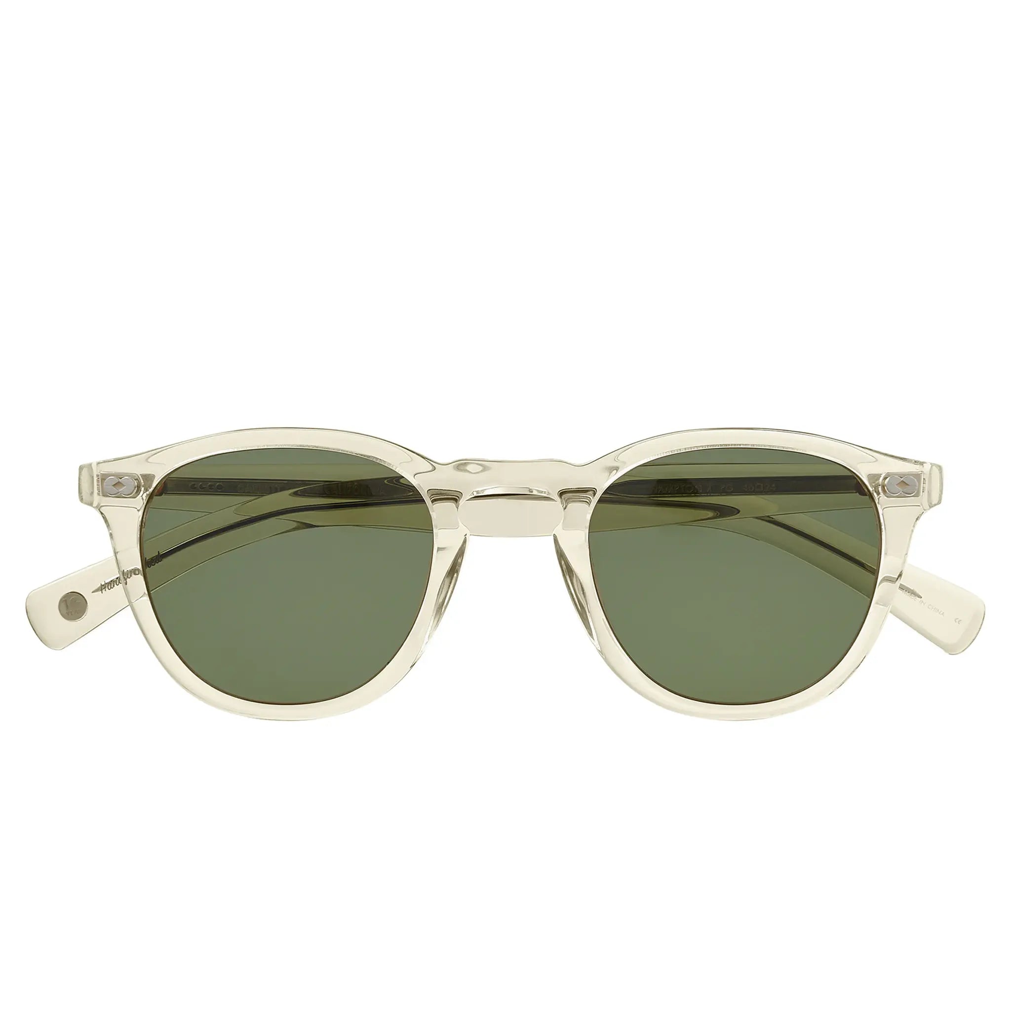 Front Back View of Garrett Leight Hampton X Forever Classic Pure Glass Sunglasses