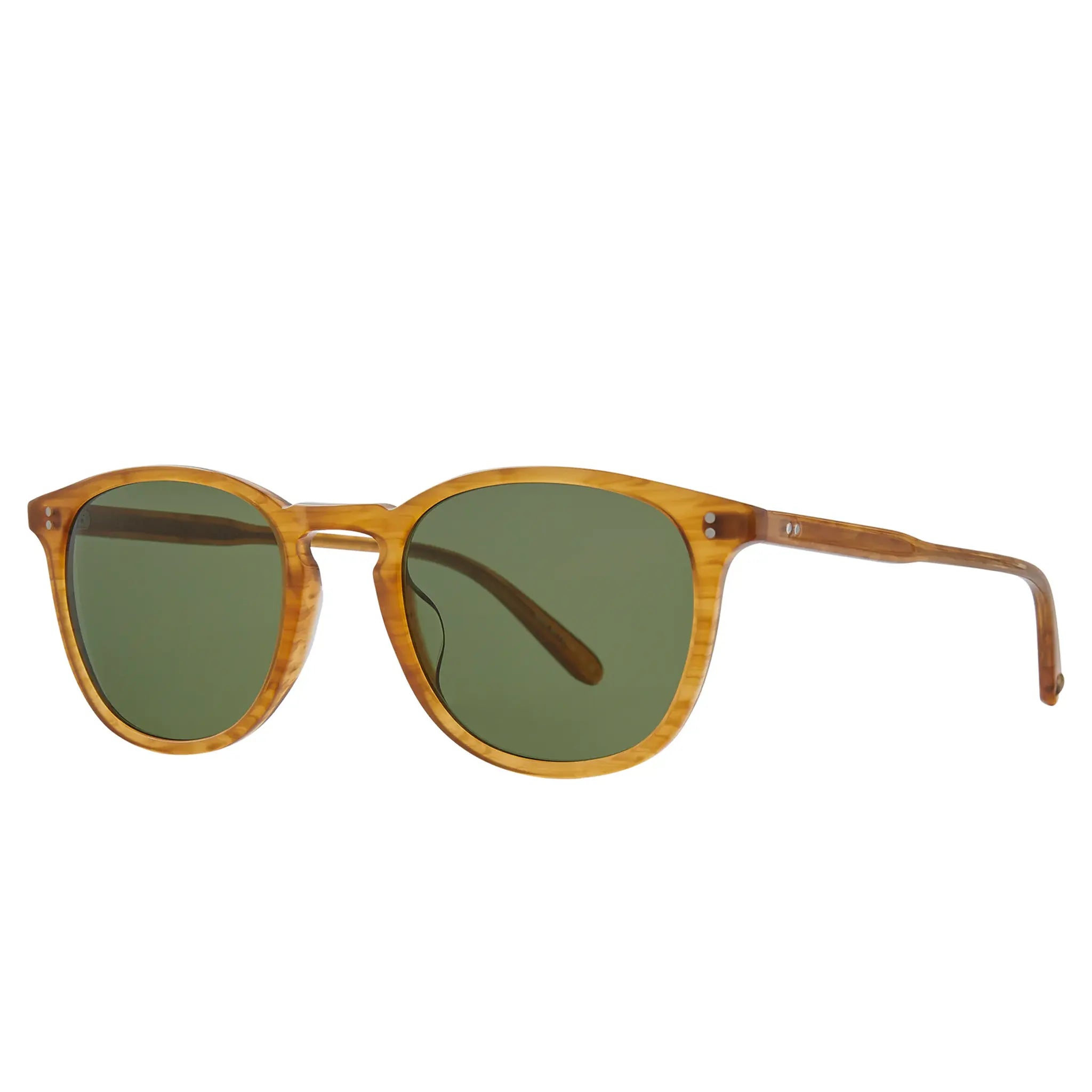 Front Side View of Garrett Leight Kinney Forever Classic Butterscotch Sunglasses 2002-47-BT/SFPGN PLR