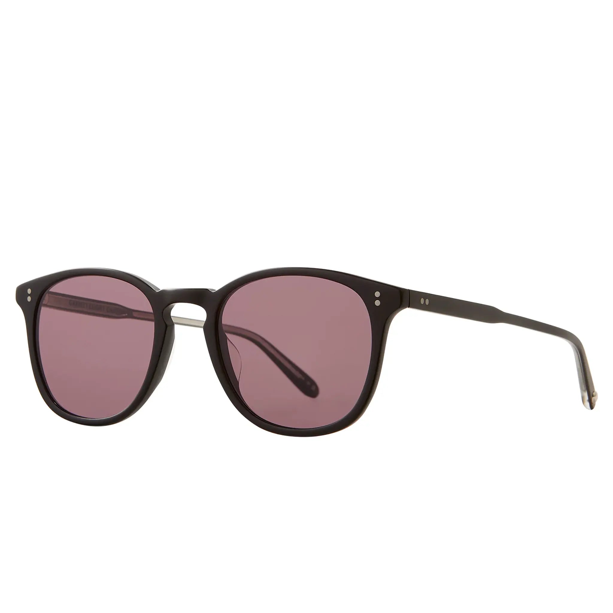 Front Side View of Garrett Leight Kinney Forever Classic Matte Black Sunglasses 2007-49-MBK/SFPACAI PLR