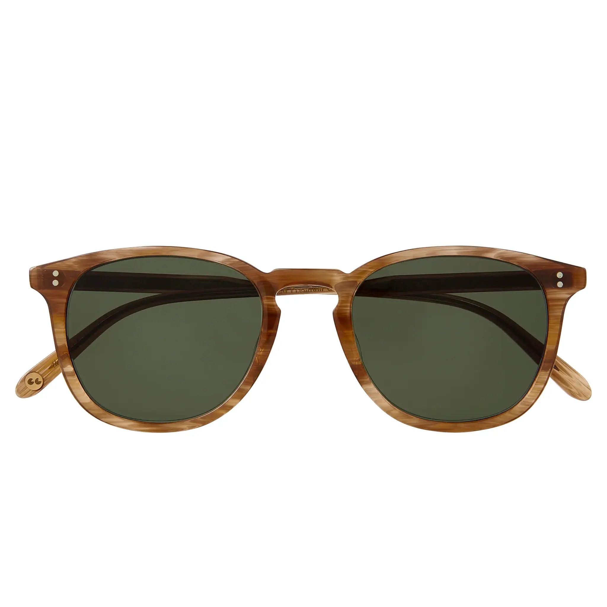 Front View of Garrett Leight Kinney Forever Classic Pacific Teak Sunglasses 2007-49-PACT/SFPG15 PLR