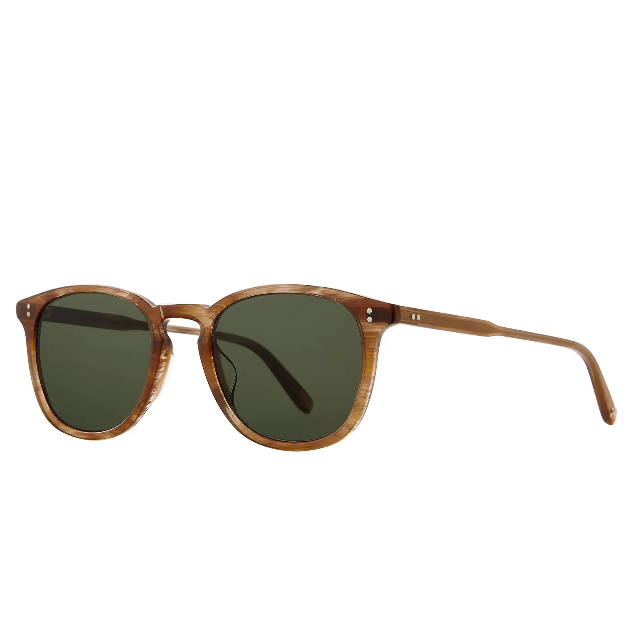 Front Side View of Garrett Leight Kinney Forever Classic Pacific Teak Sunglasses 2007-49-PACT/SFPG15 PLR