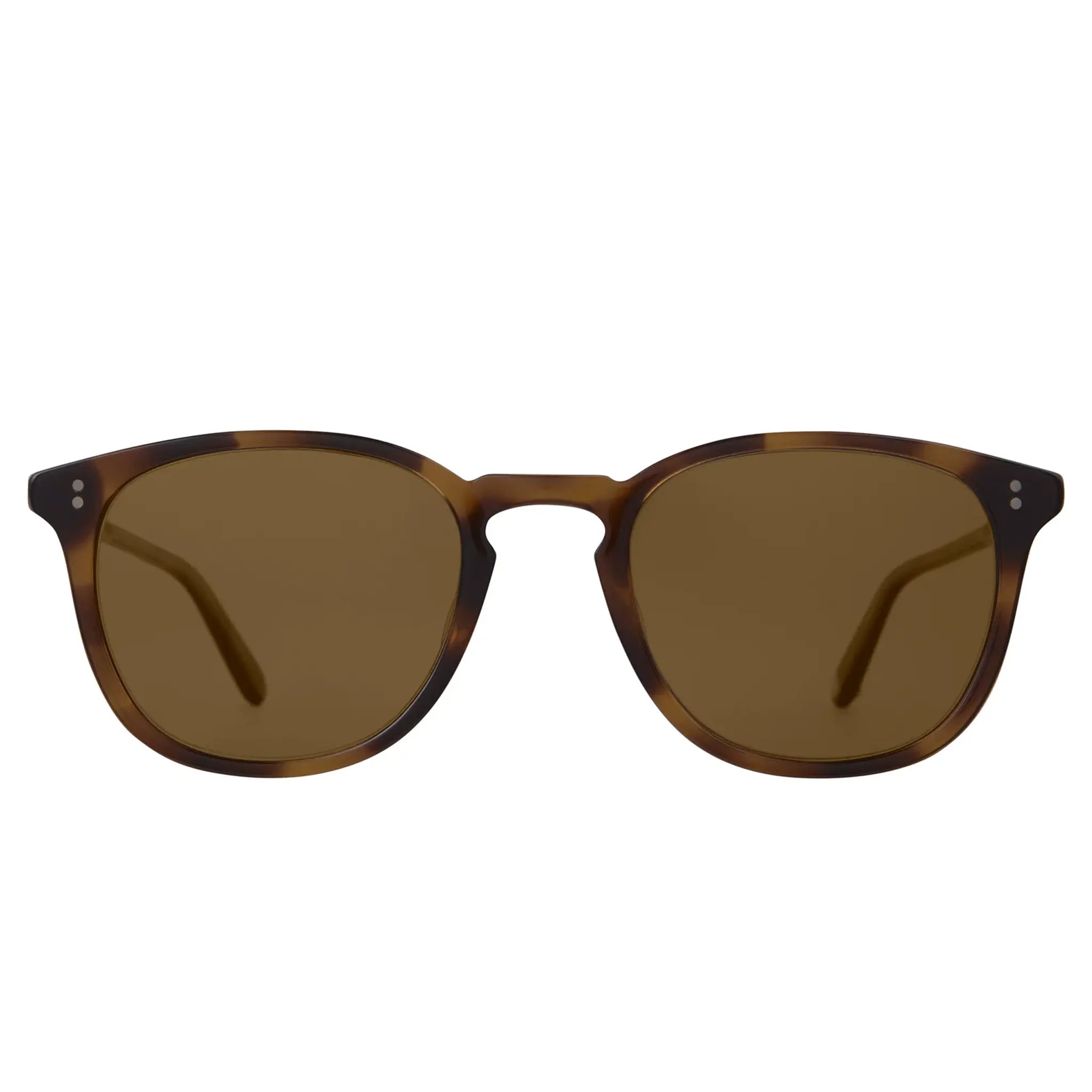 Front View of Garrett Leight Kinney Forever Classic Spotted Brown Shell Sunglasses 2007-49-SPBRNSH/SFPCOF PLR